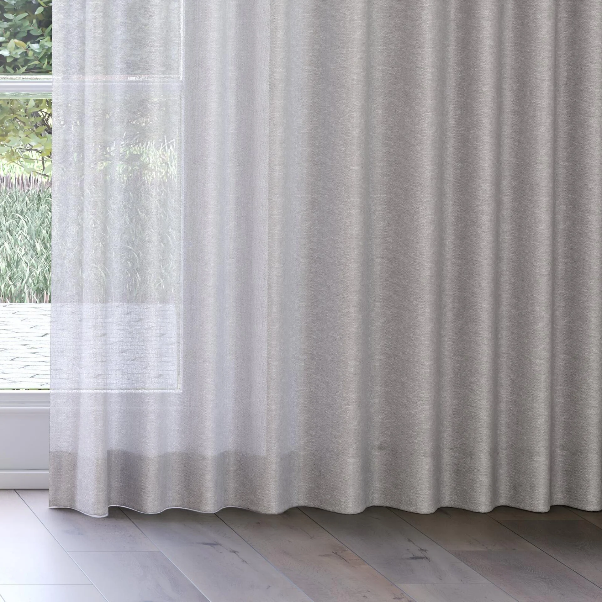 Bottom view of Lucidity Fog, on curtain rail