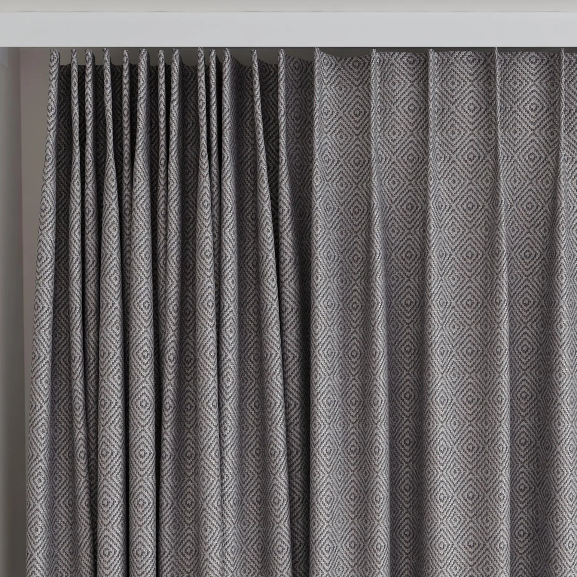 Top view of Hashtag Aluminium, on curtain rail