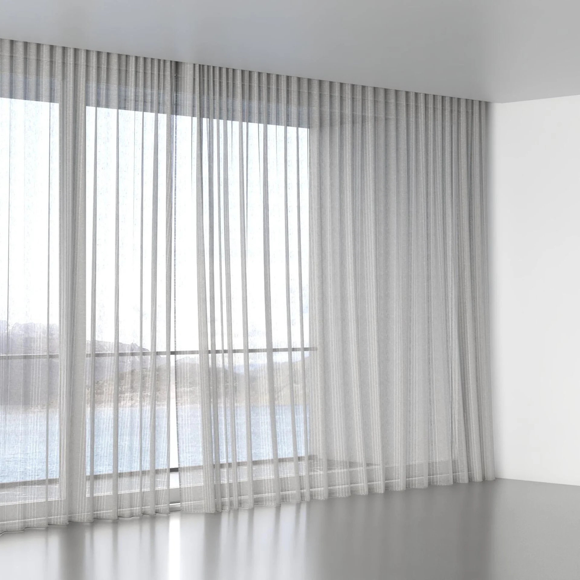 Full view of Proust Steel, wave pleat