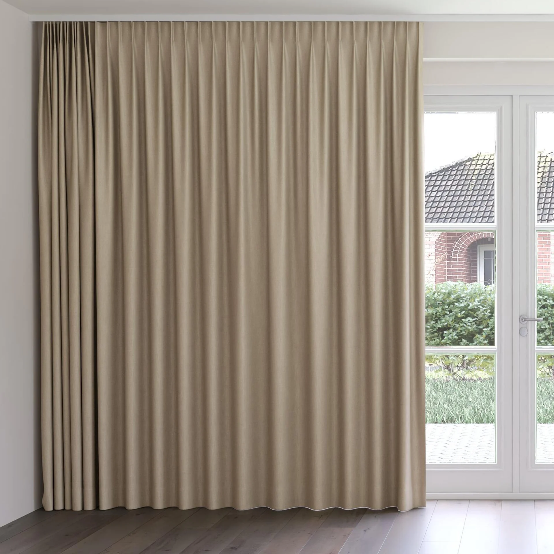 Front view of Gent Tan, on curtain rail