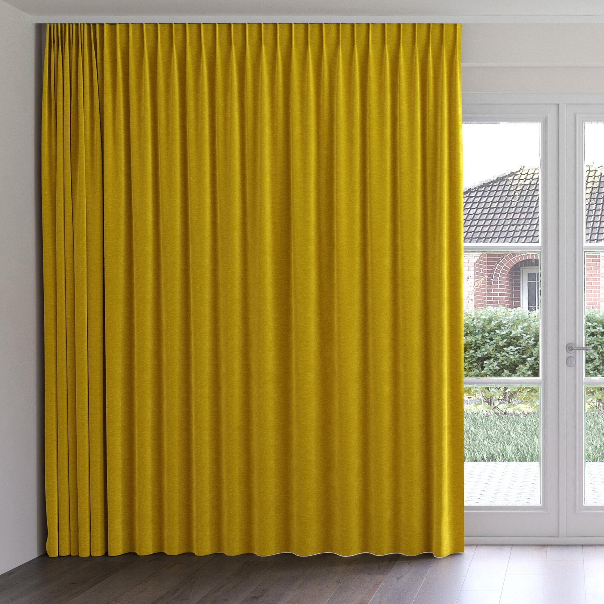 Front view of Geneva Gold, on curtain rail