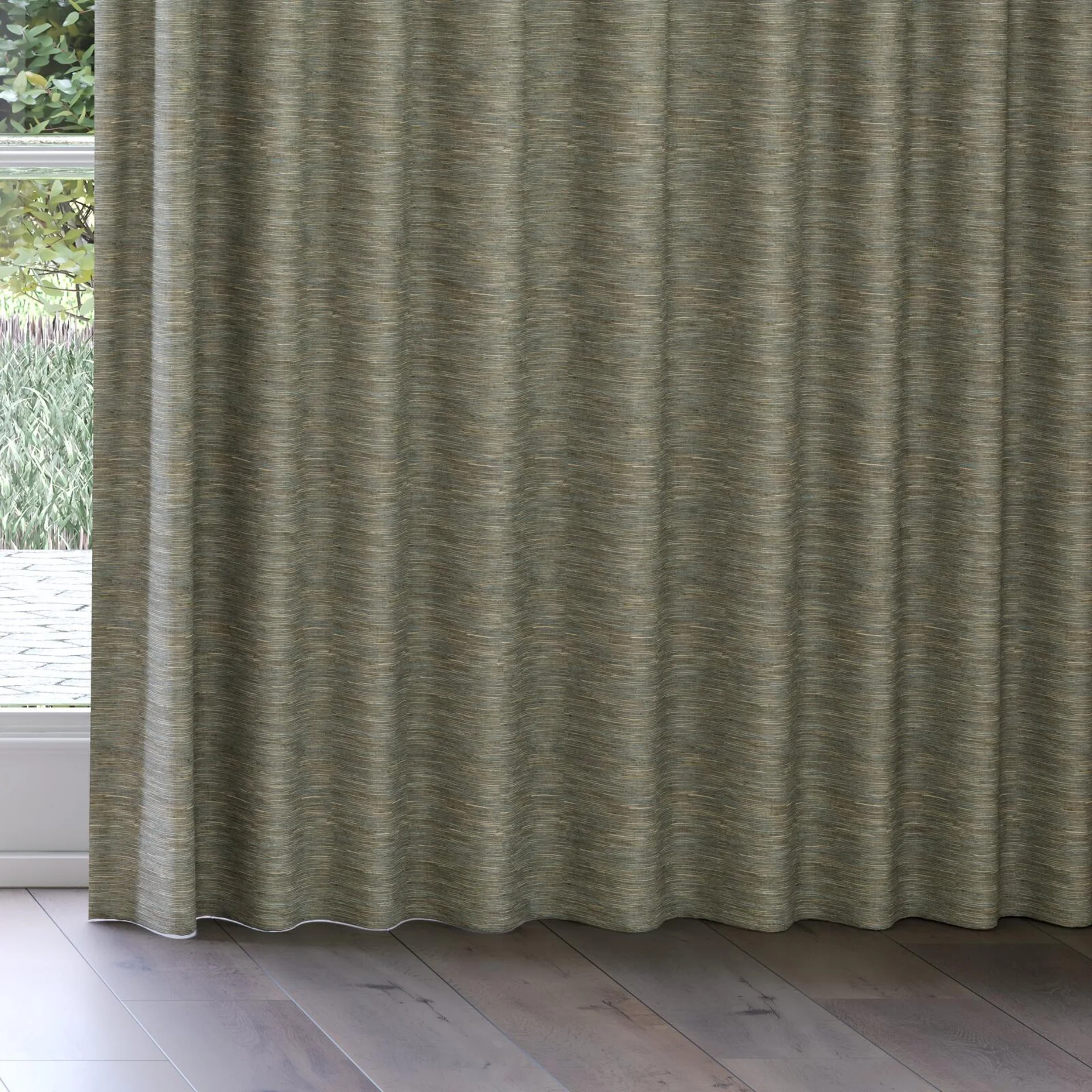 Bottom view of Venus Cypress, on curtain rail