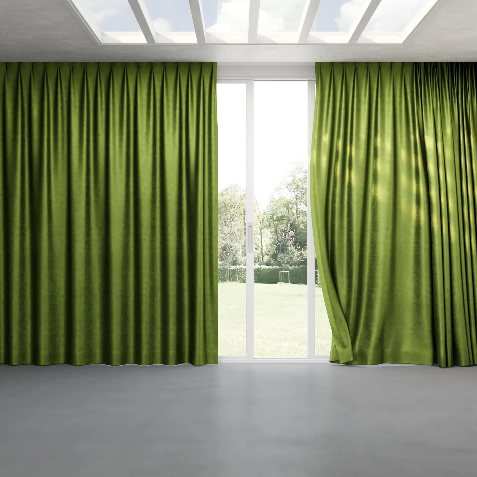Full view of Fizz Cactus, pinch pleat