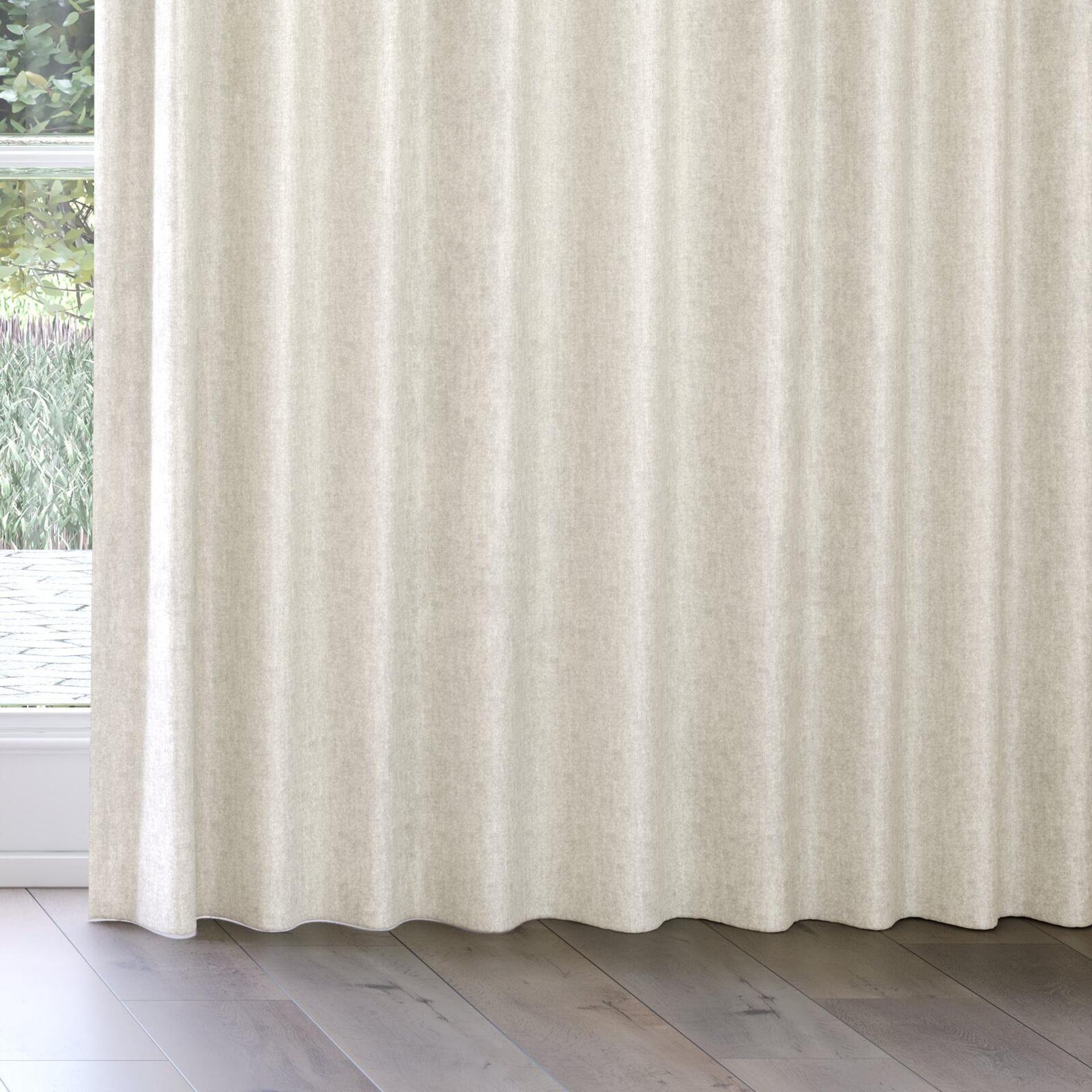 Bottom view of Hug Cream, on curtain rail