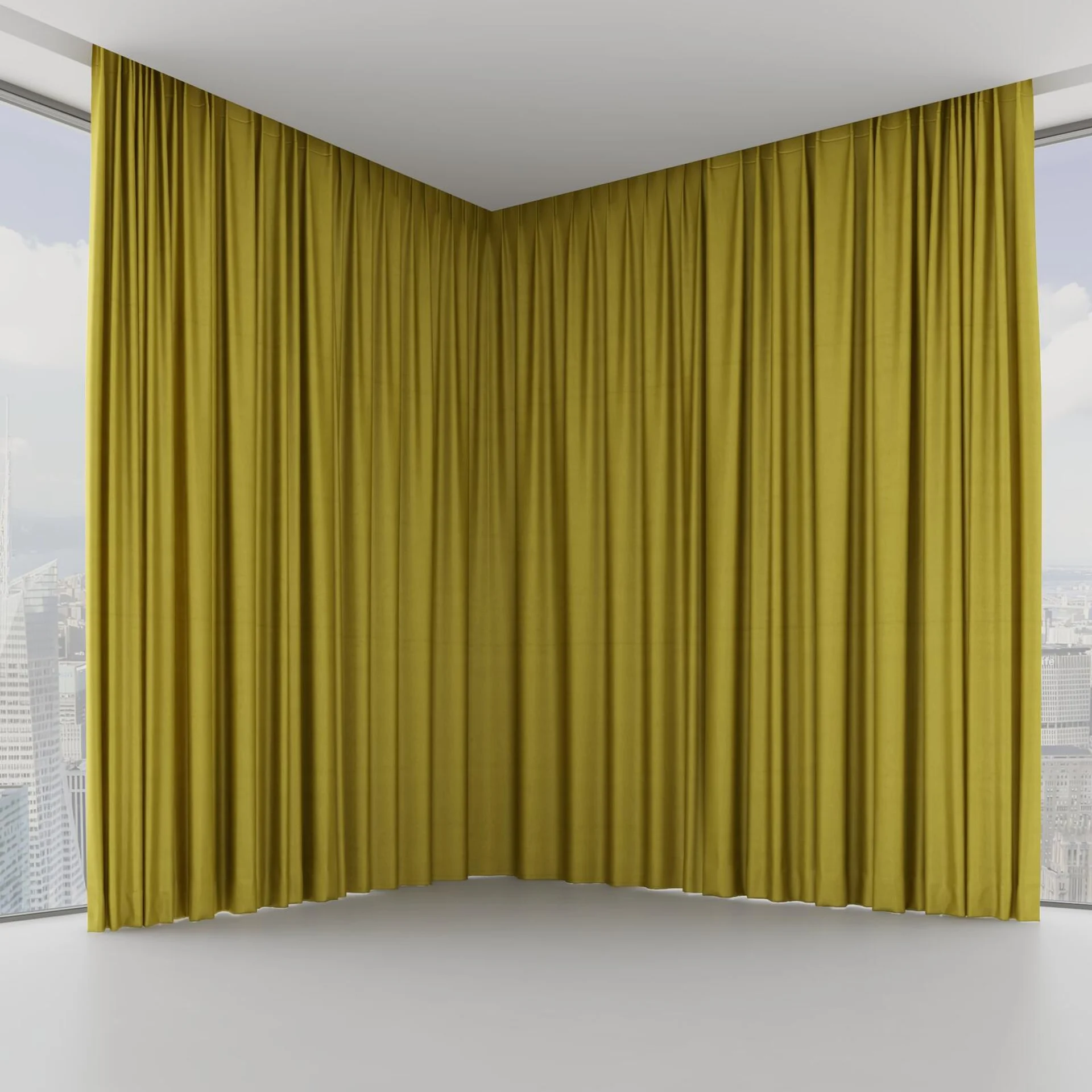Front view of Warlock Chartreuse, on hidden rail