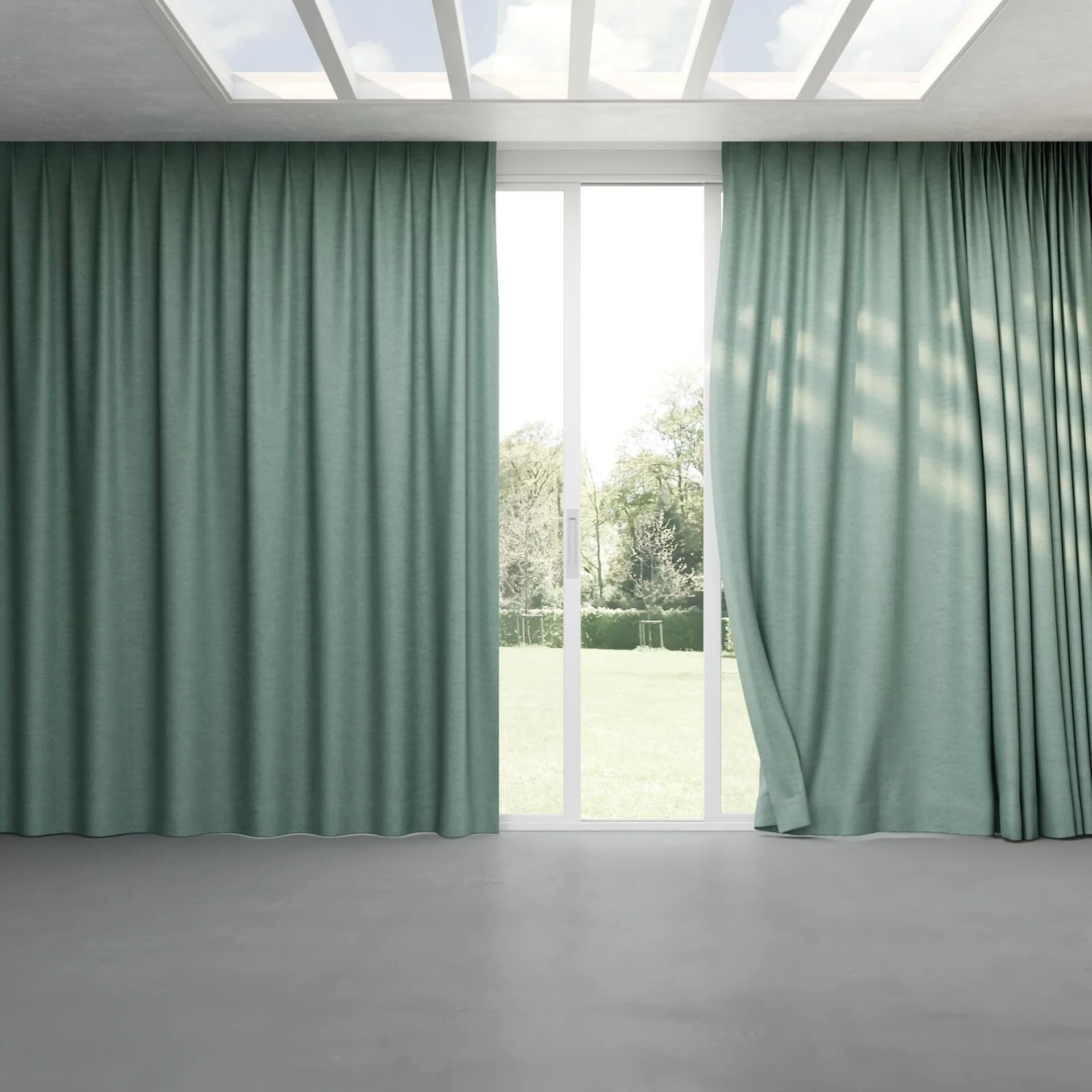 Full view of Colourwash Scuba, pinch pleat