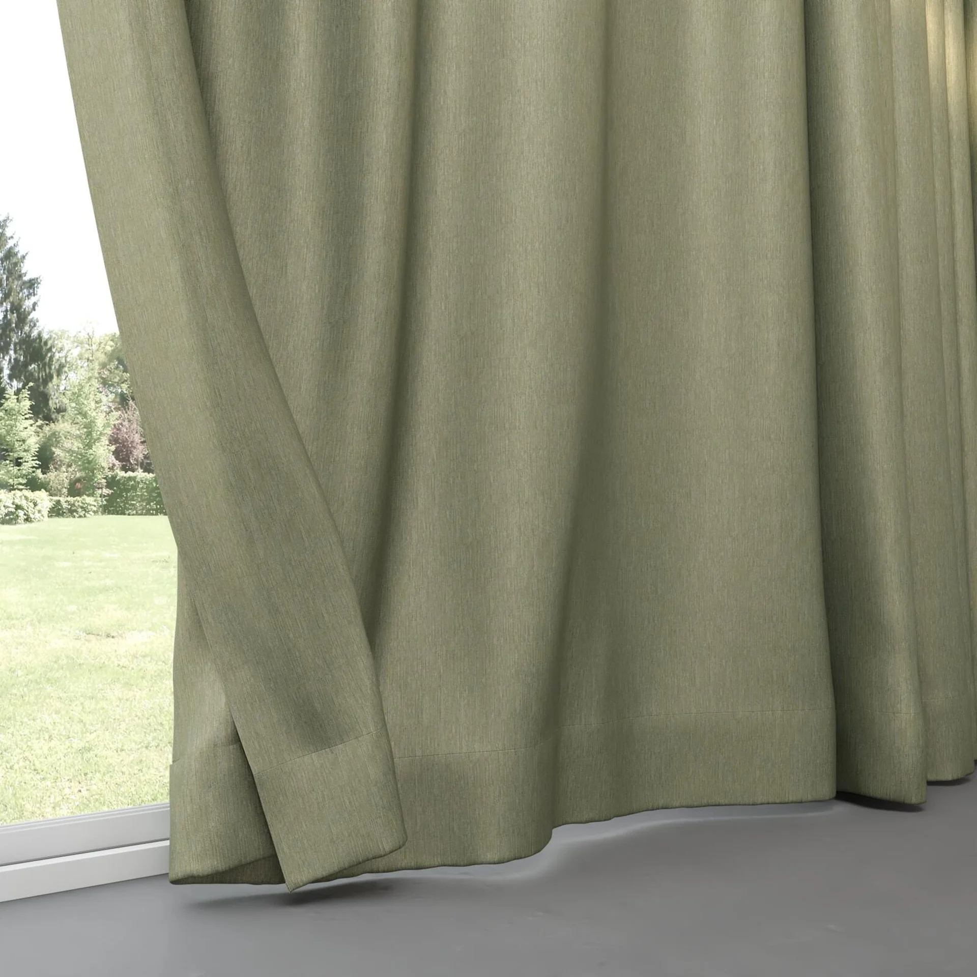 Bottom view of Re-Boot Olive, pinch pleat