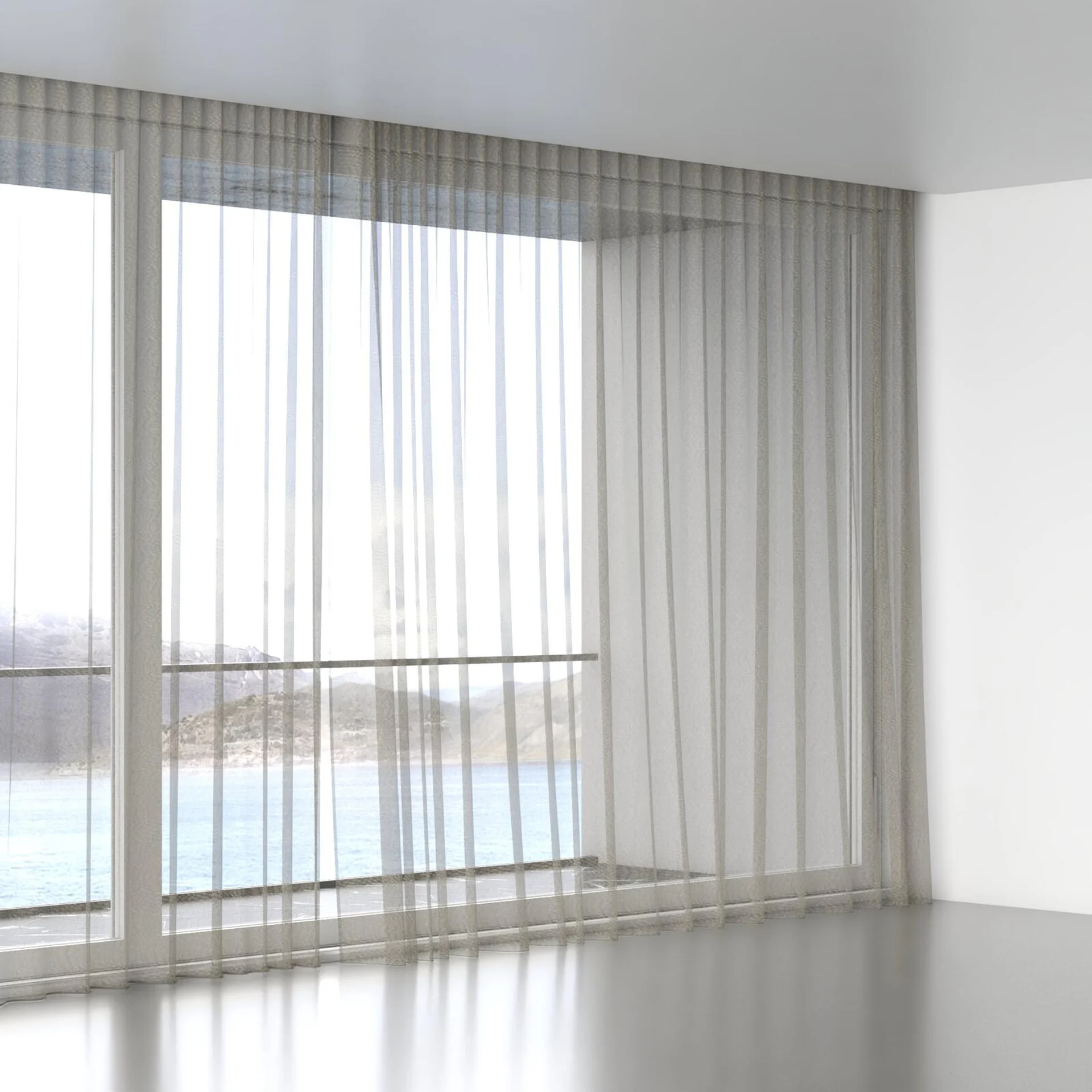 Full view of Jasmone Zinc, wave pleat