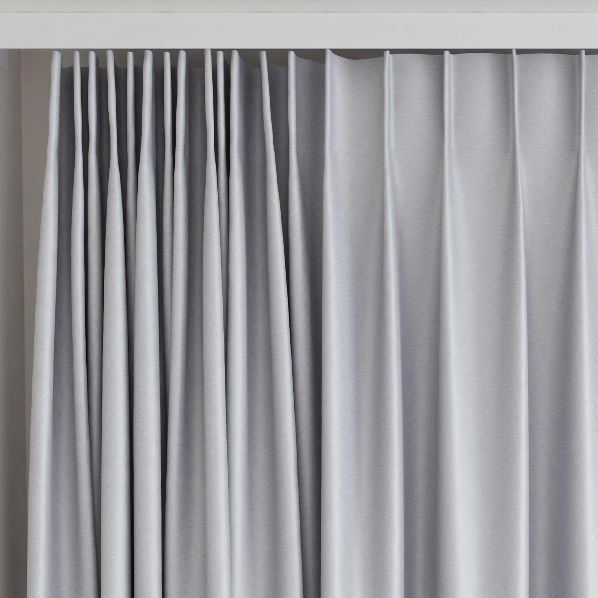 Top view of Stellar Blackout Dove, on curtain rail