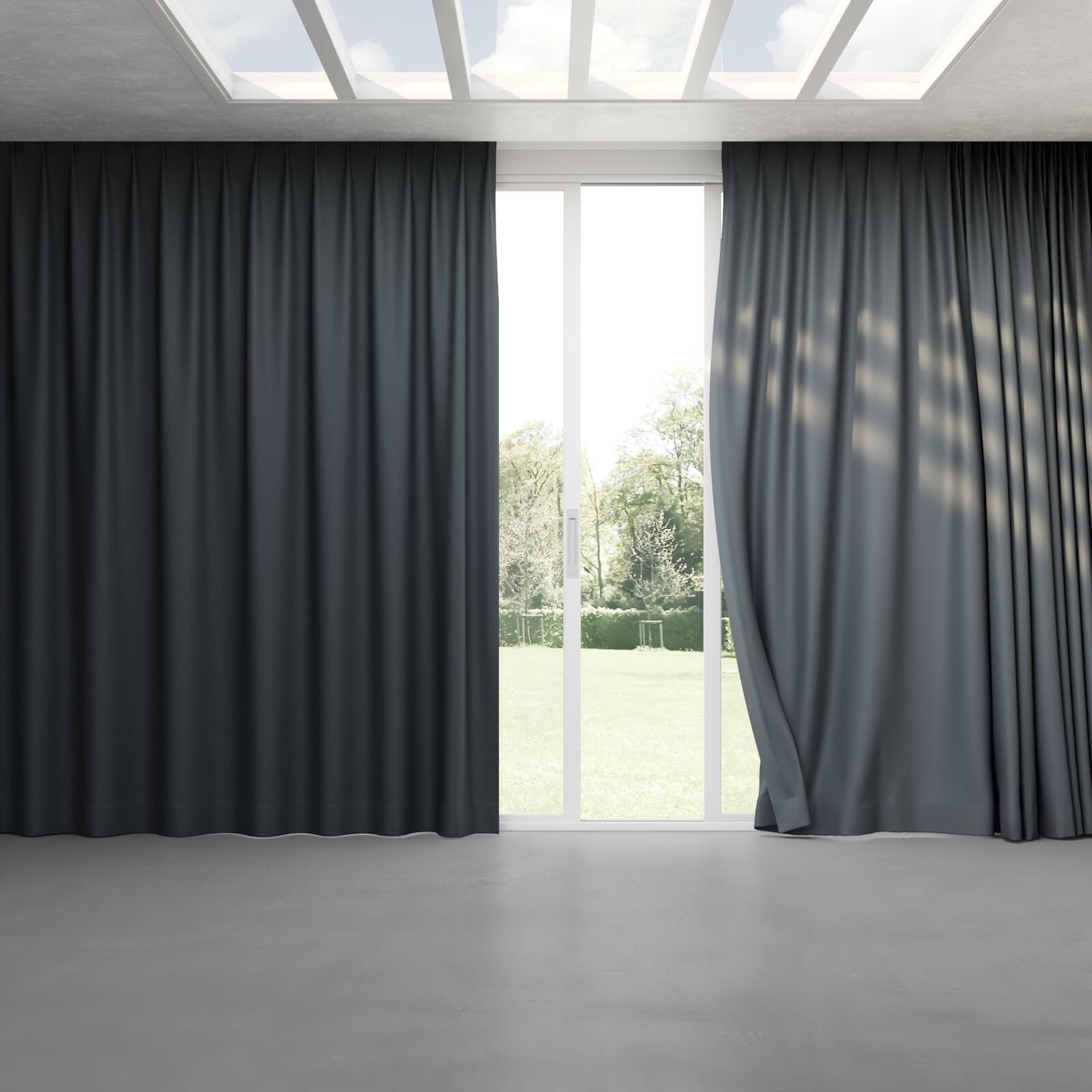 Full view of Urban Greystone, pinch pleat