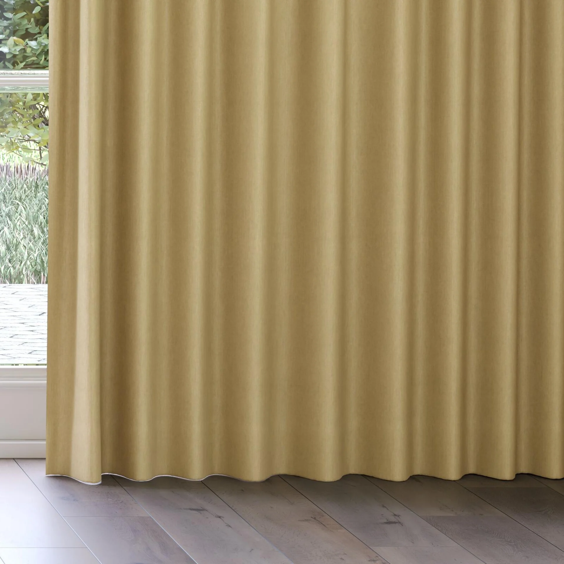 Bottom view of Rover Jute, on curtain rail