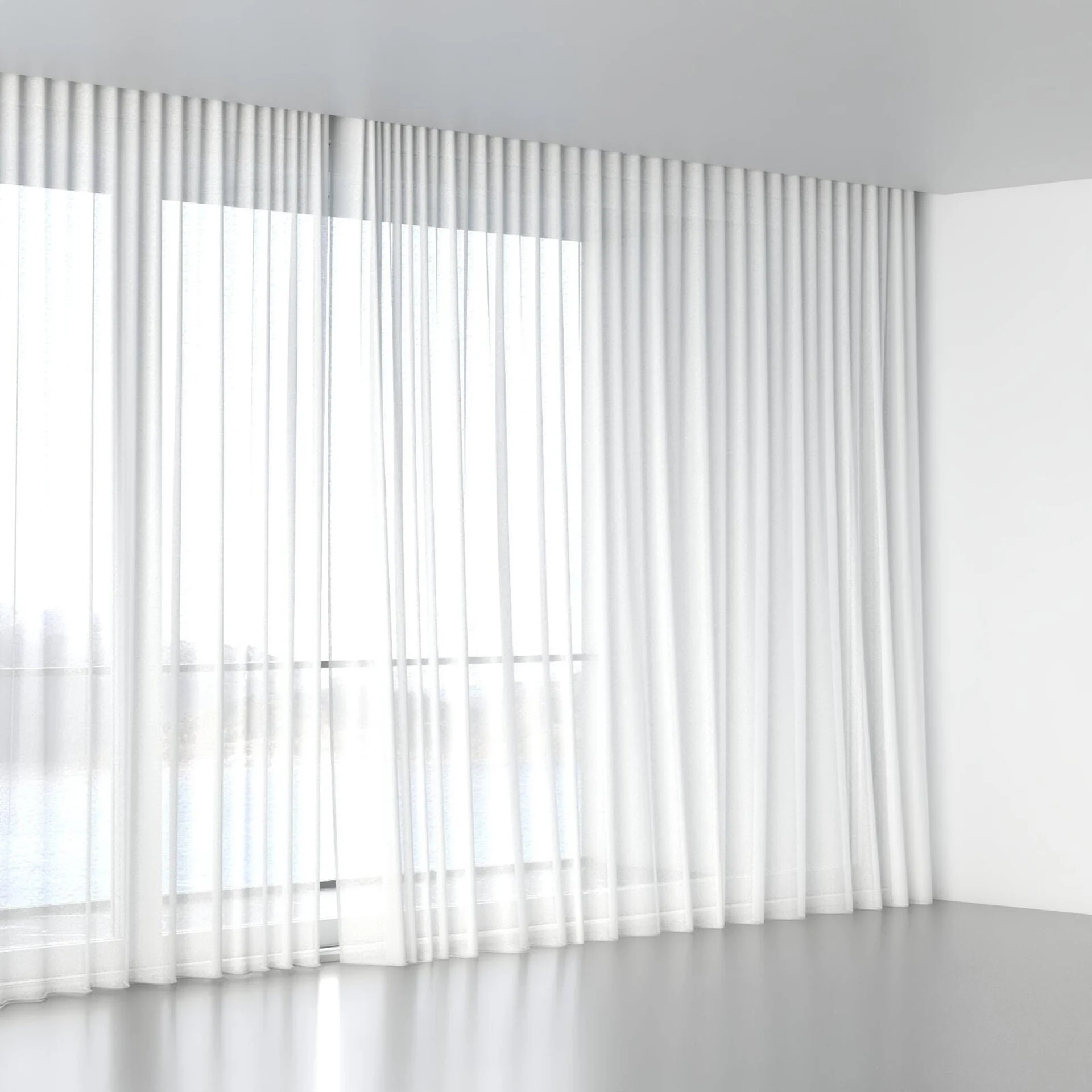 Full view of Kanso Stonewash Bone, wave pleat
