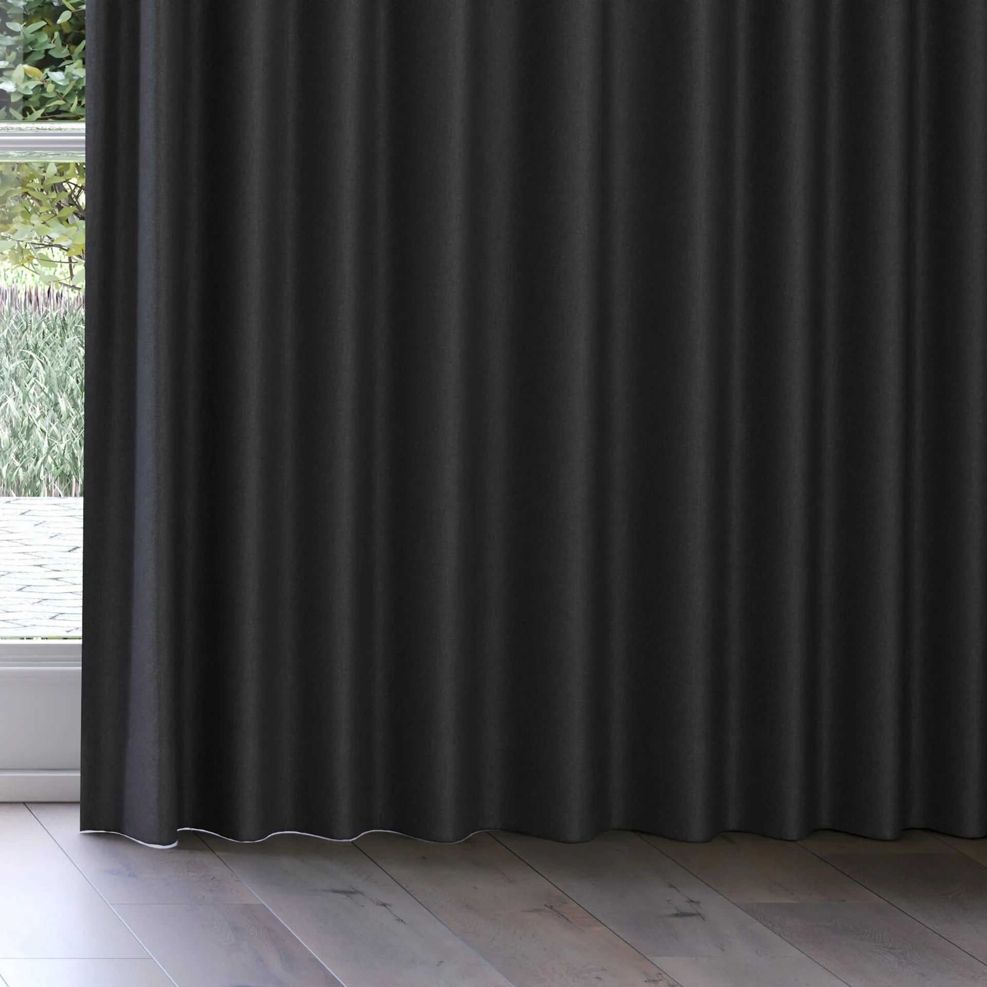 Bottom view of Infinite Granite, on curtain rail