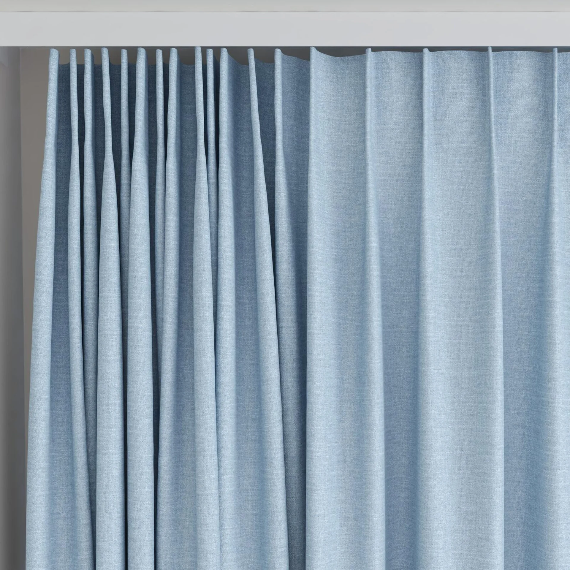 Top view of Casual Horizon, on curtain rail