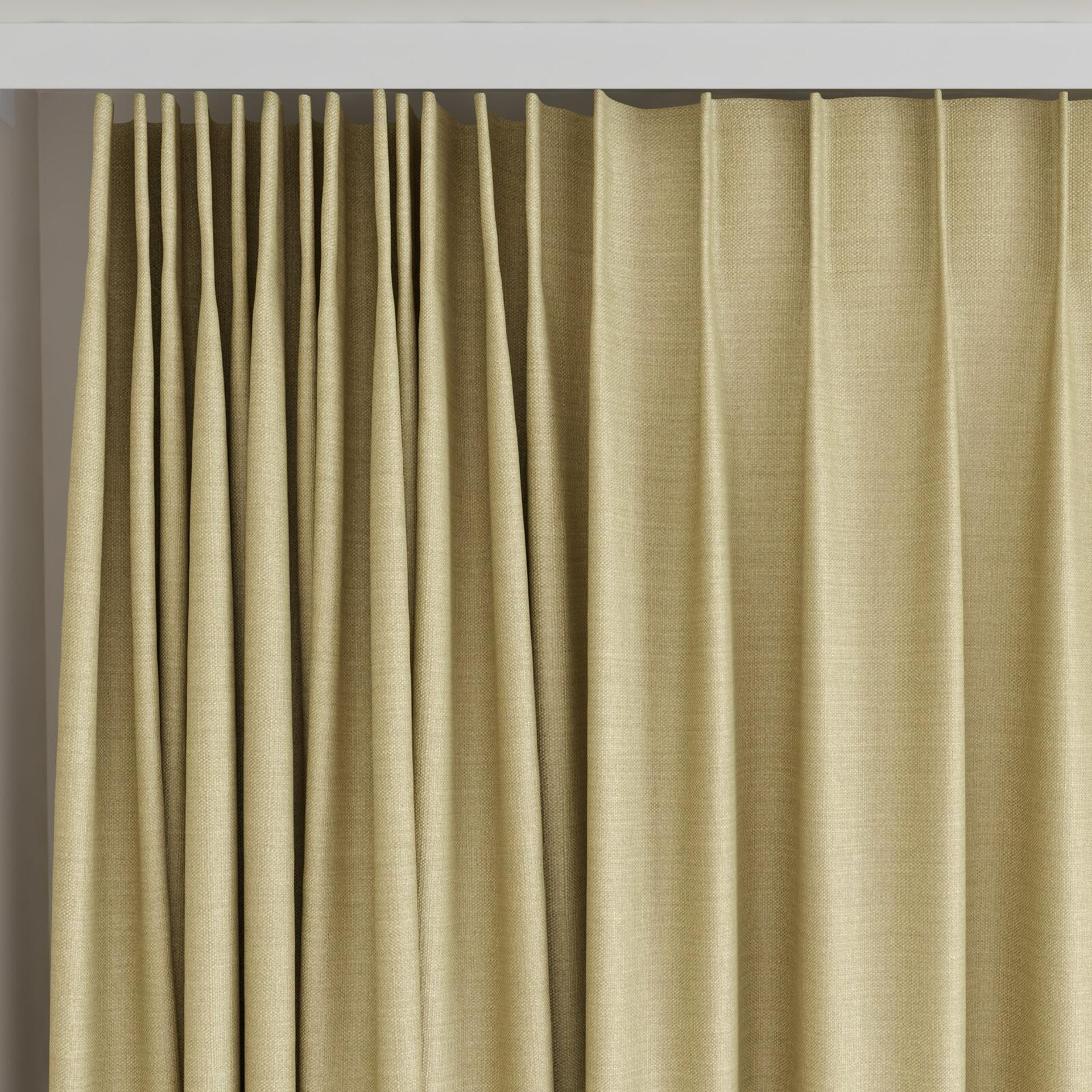 Top view of Linex Rattan, on curtain rail