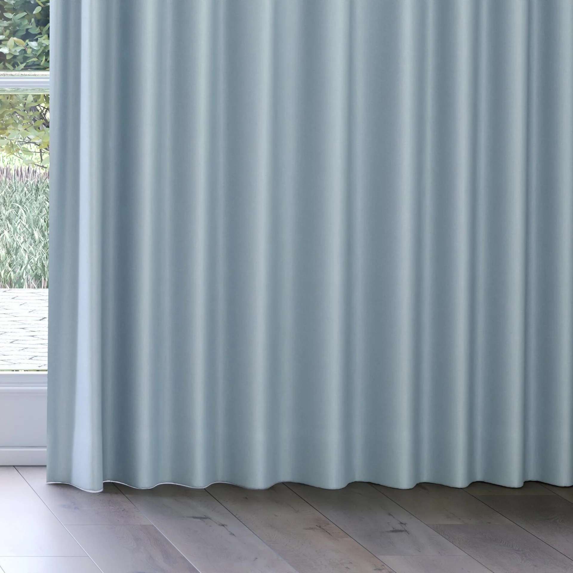 Bottom view of Kanvas Sky, on curtain rail