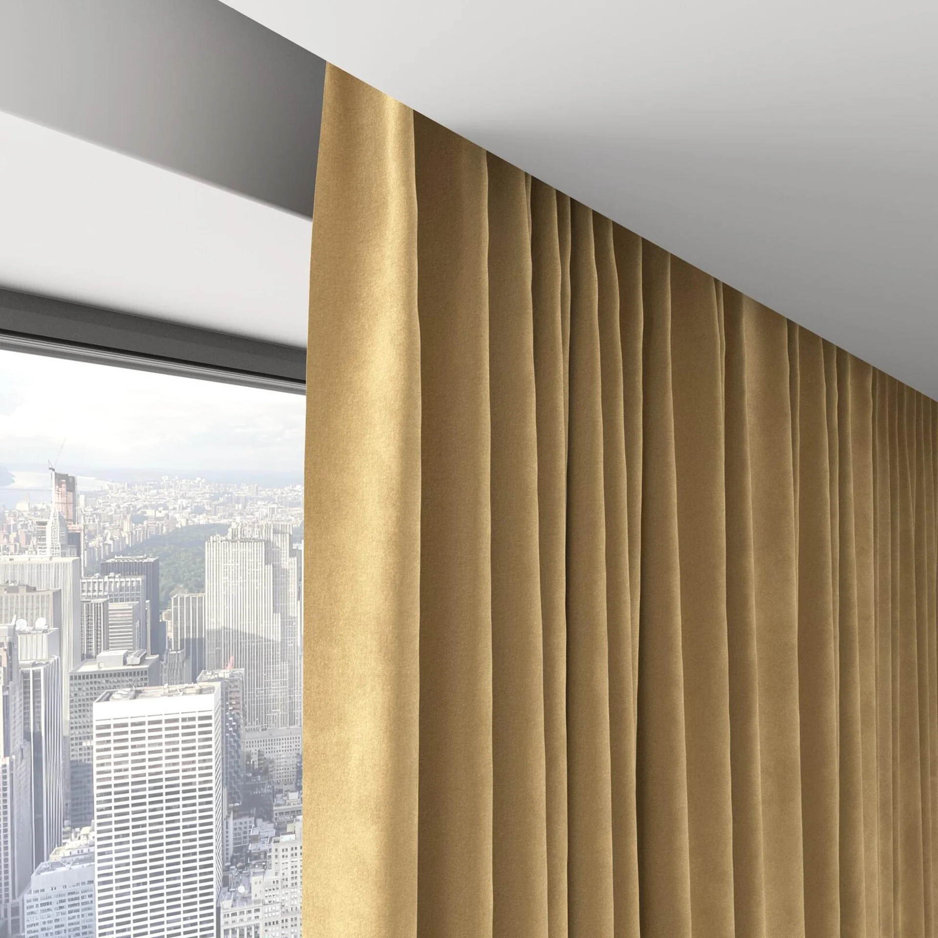 Top view of Lux Velvet Caramel 8309, on hidden rail