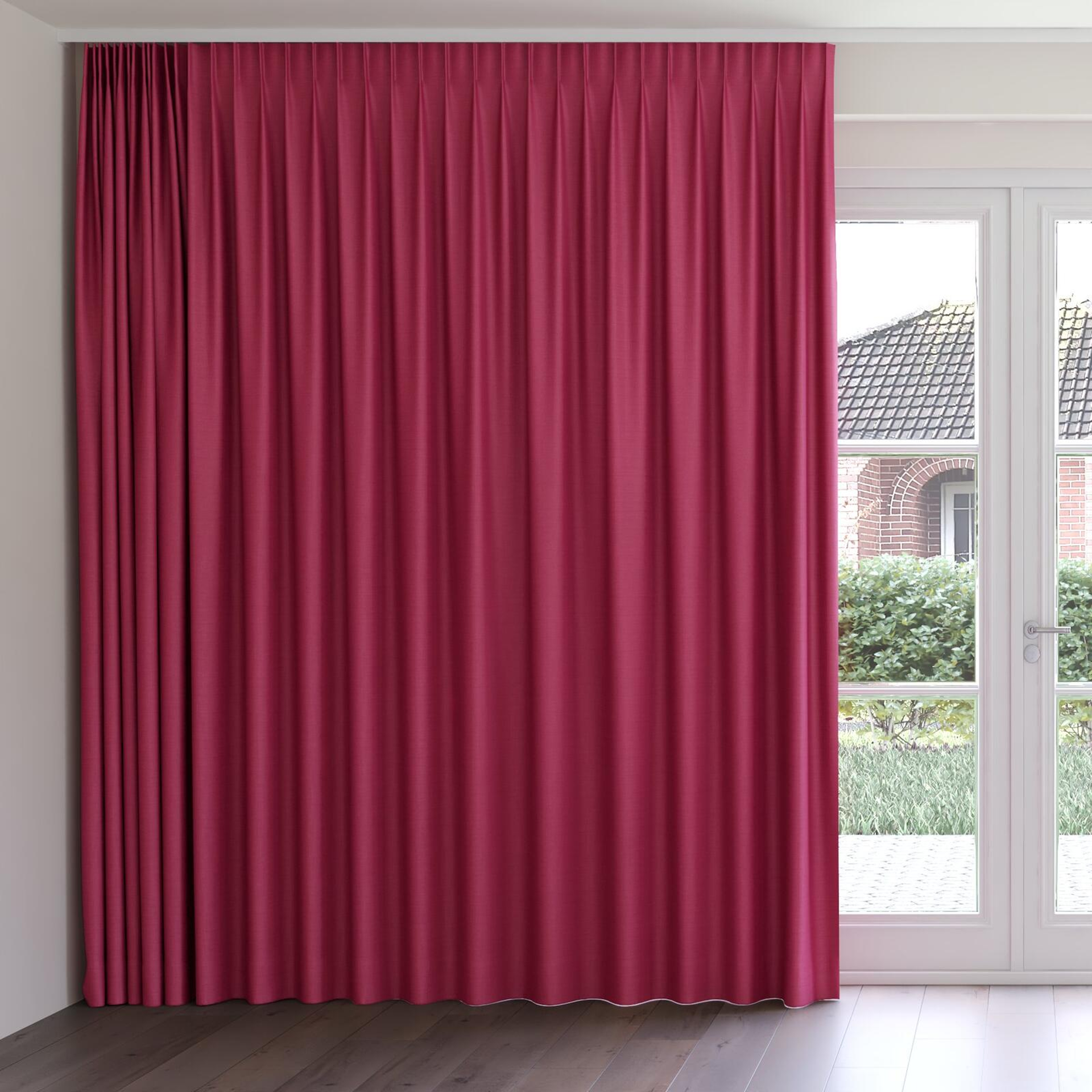 Front view of Linex Peony, on curtain rail