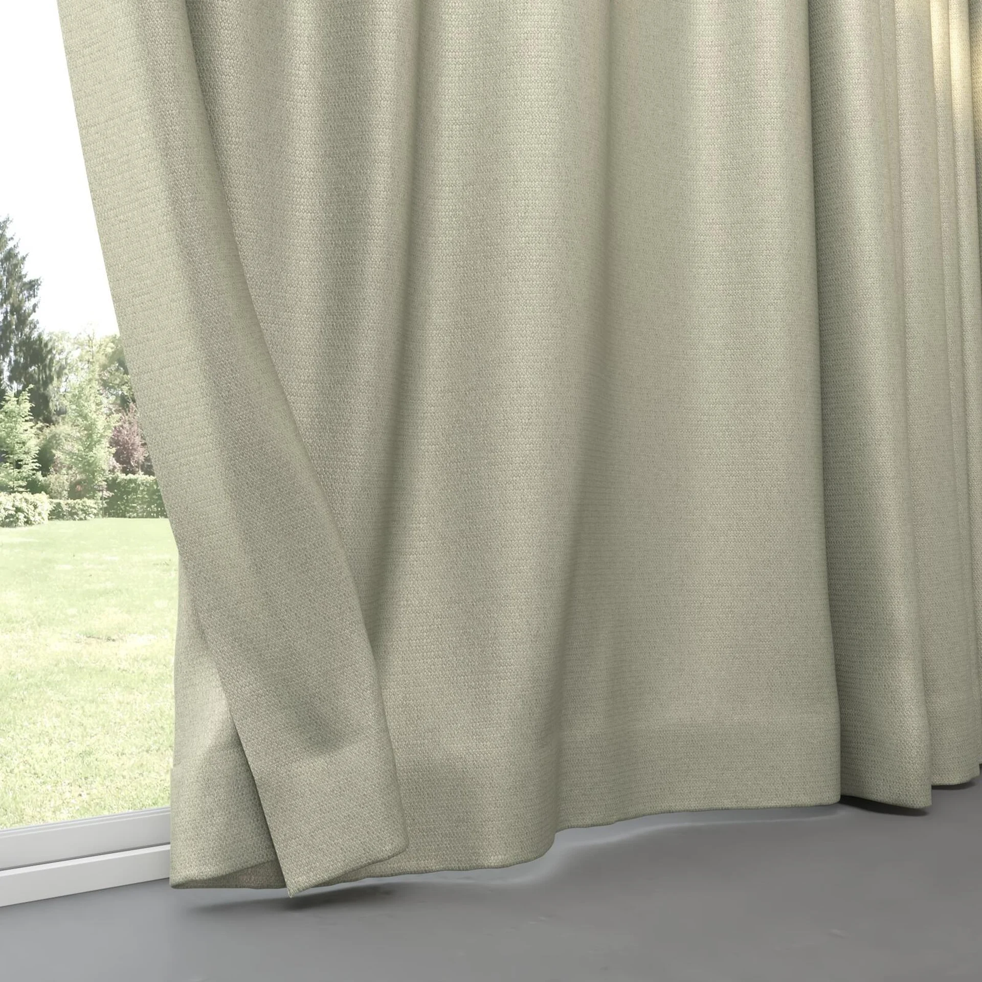 Bottom view of Kennedy II Blackout Sage, pinch pleat