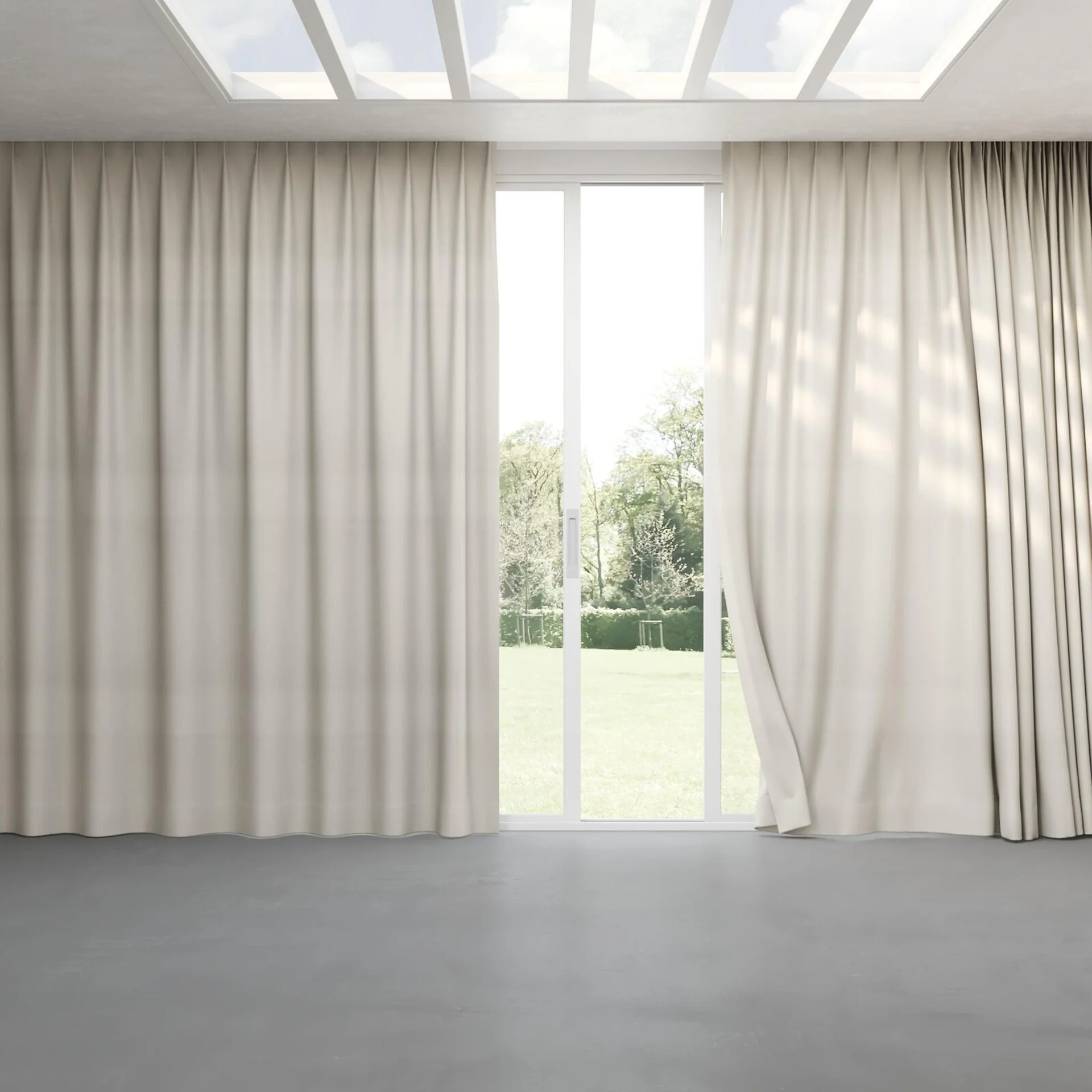 Full view of Temperament Pebble, pinch pleat