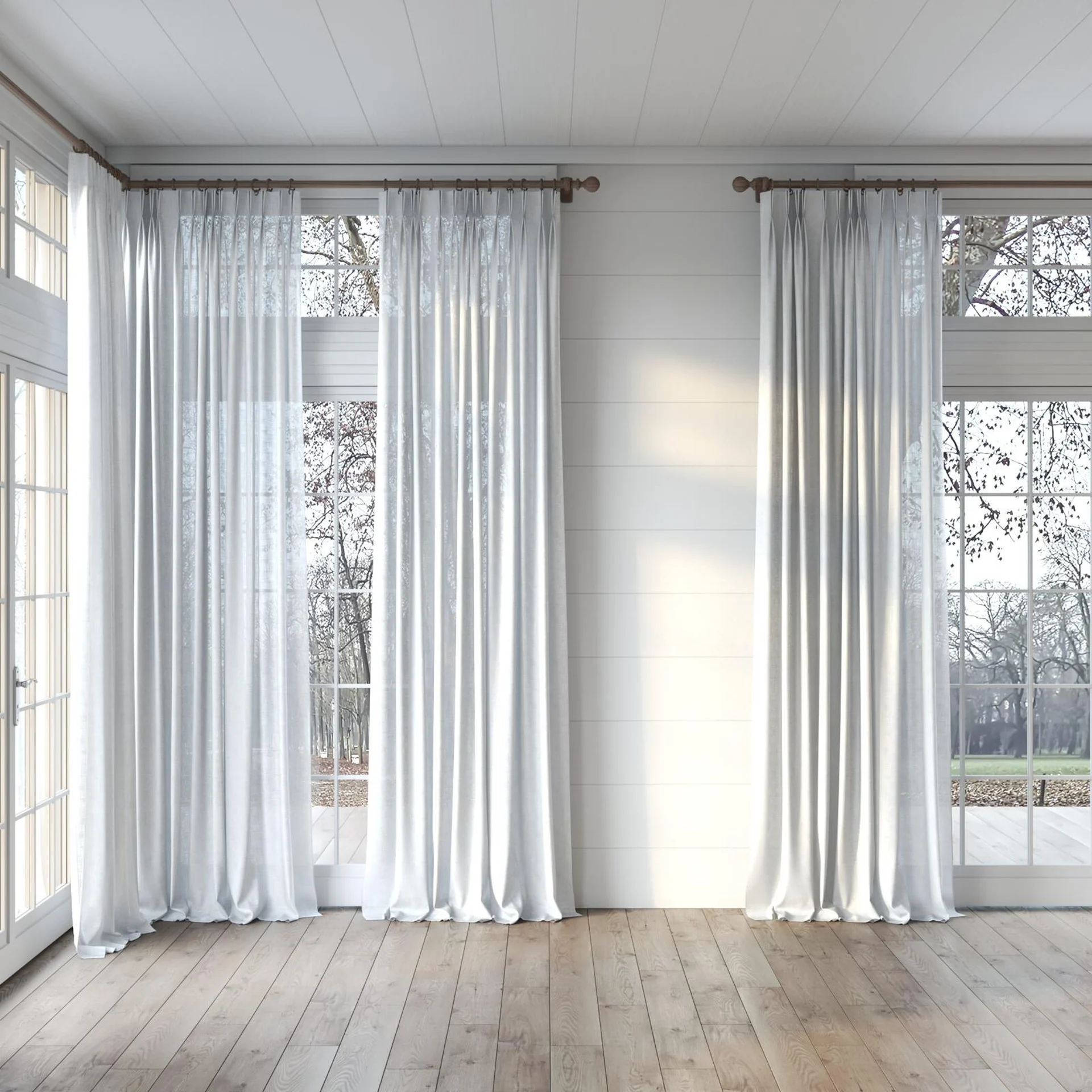 Full view of Charanga Winter, puddled, on curtain rod