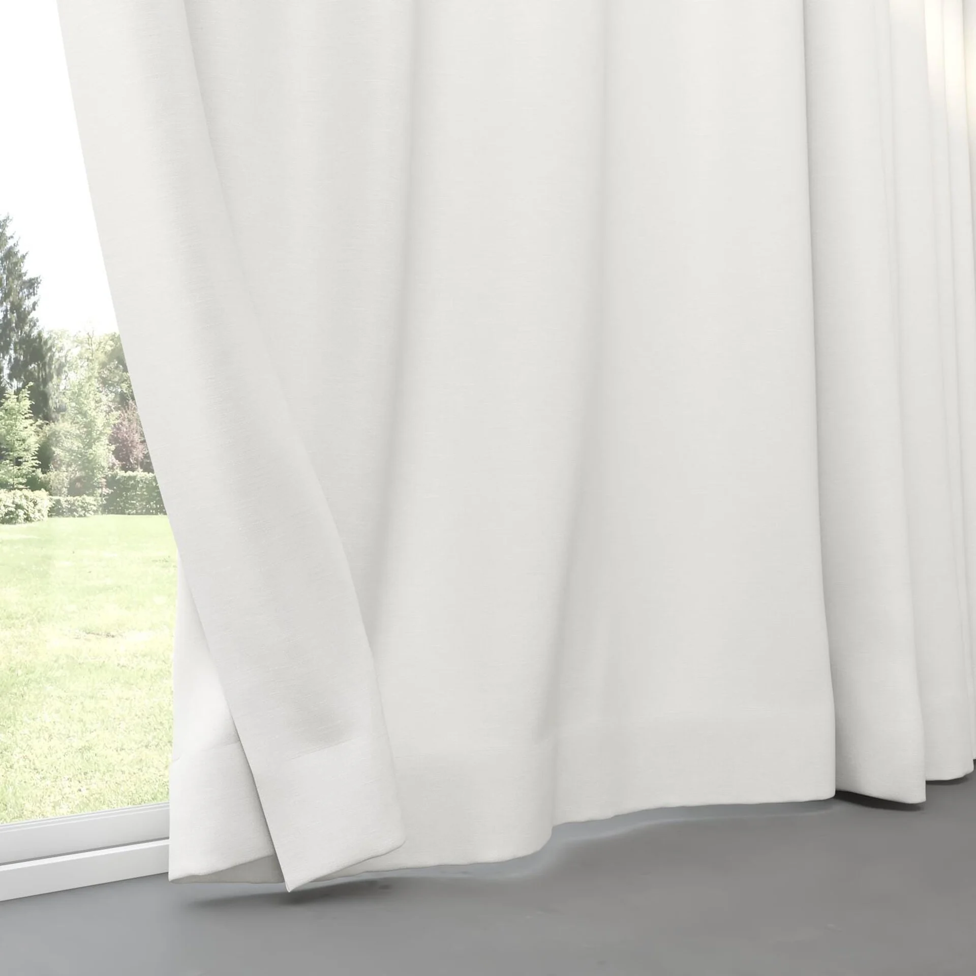 Bottom view of Colourwash Eco Marshmallow, pinch pleat