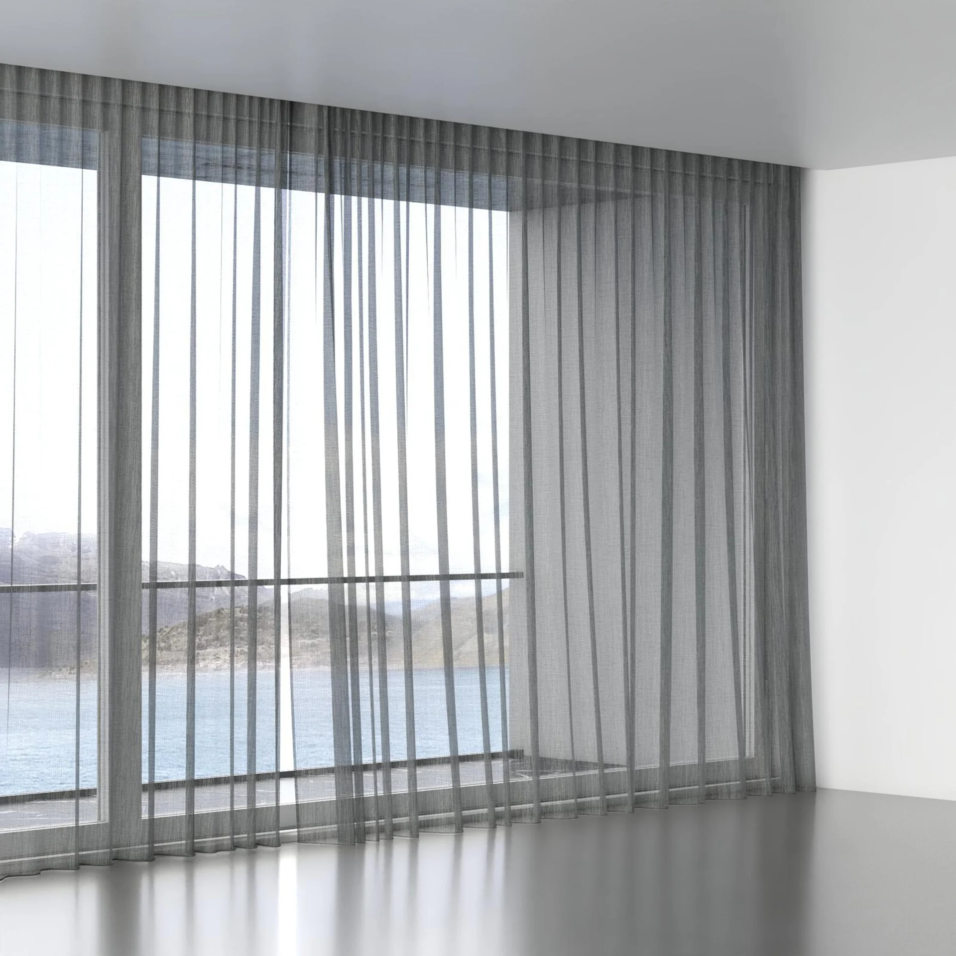 Full view of Radiant Charcoal, wave pleat