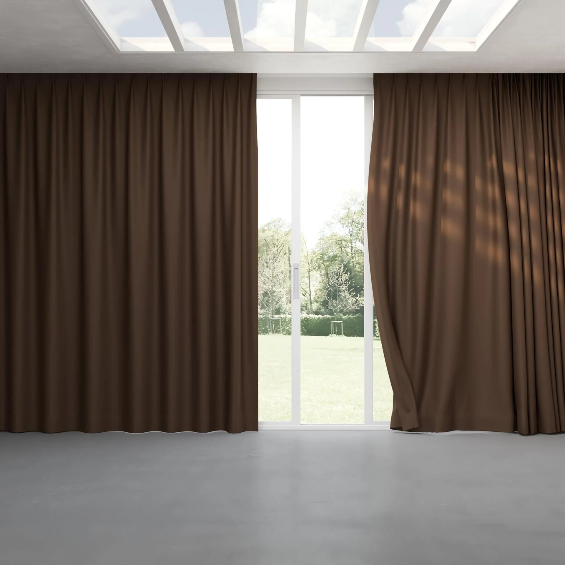 Full view of Eternal Nutmeg, pinch pleat