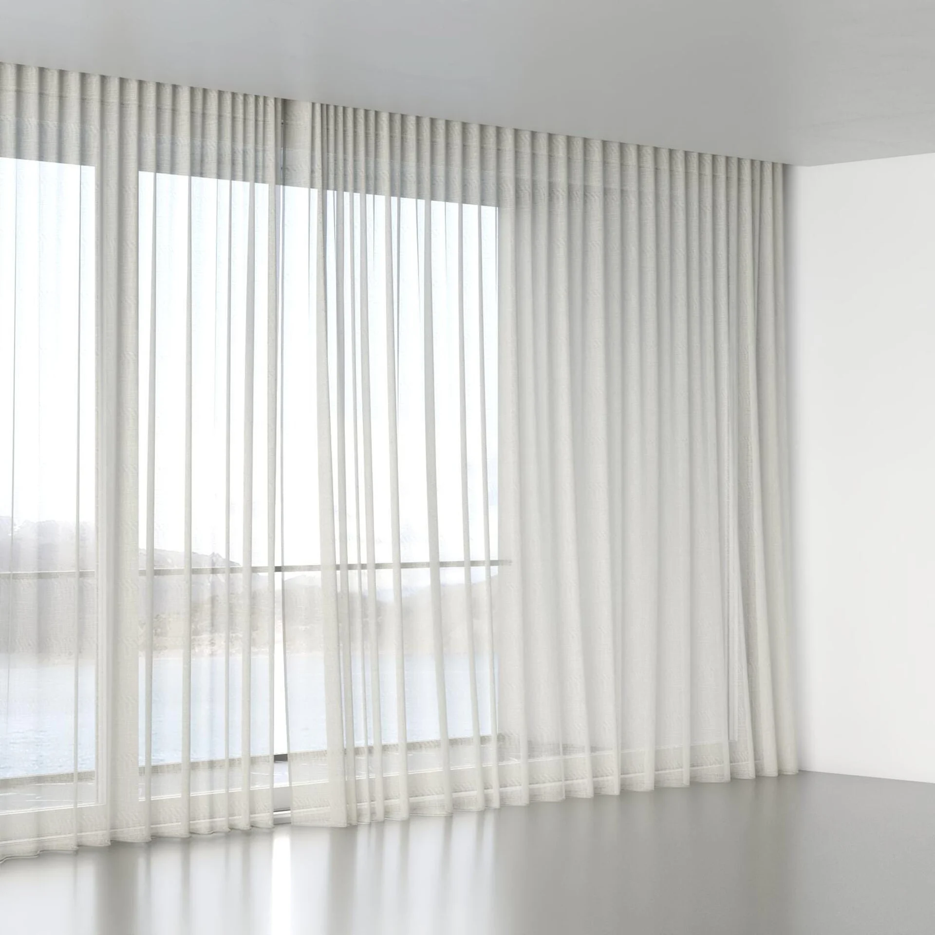Full view of Uno Ivory, wave pleat