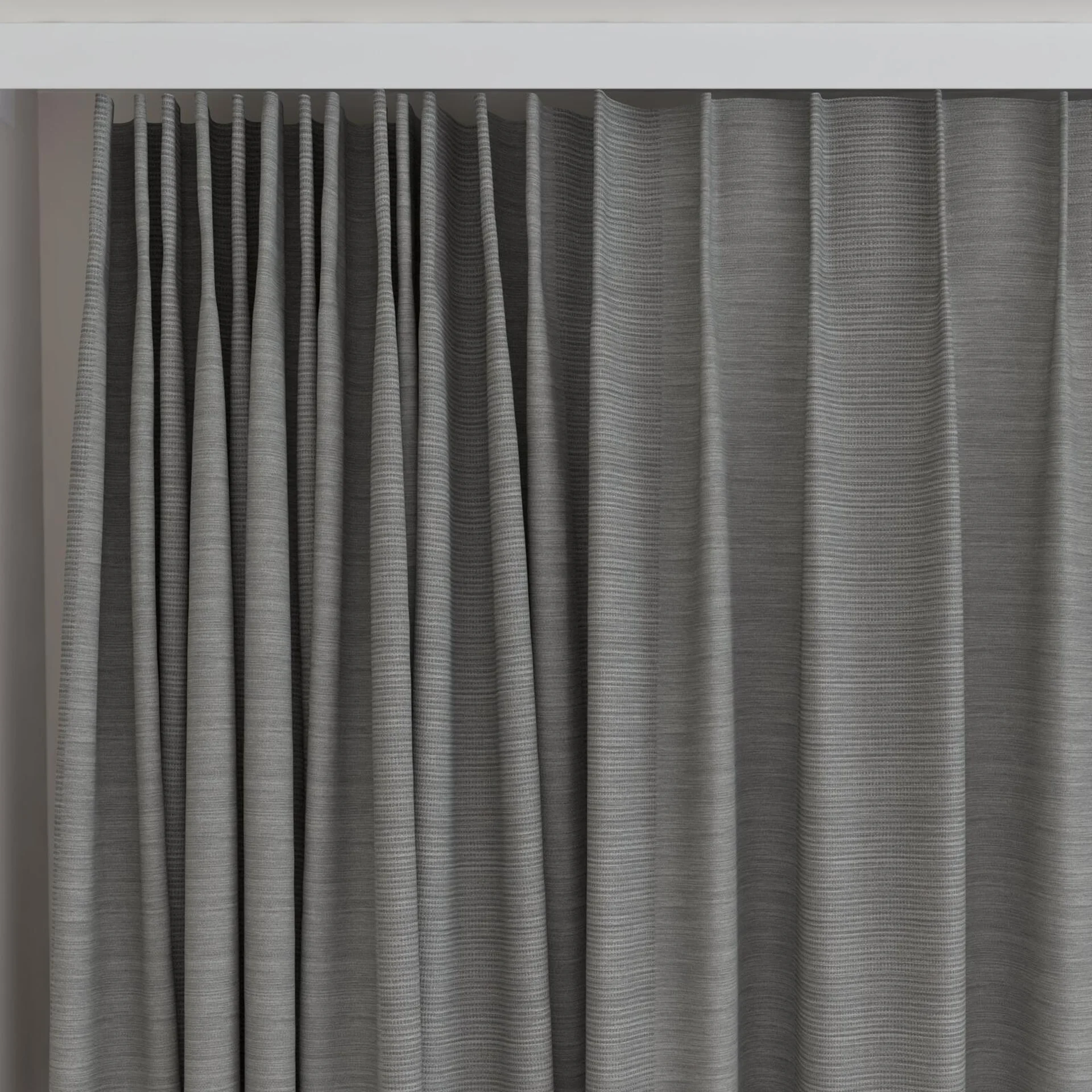 Top view of Borneo Uncoated Riverstone, on curtain rail