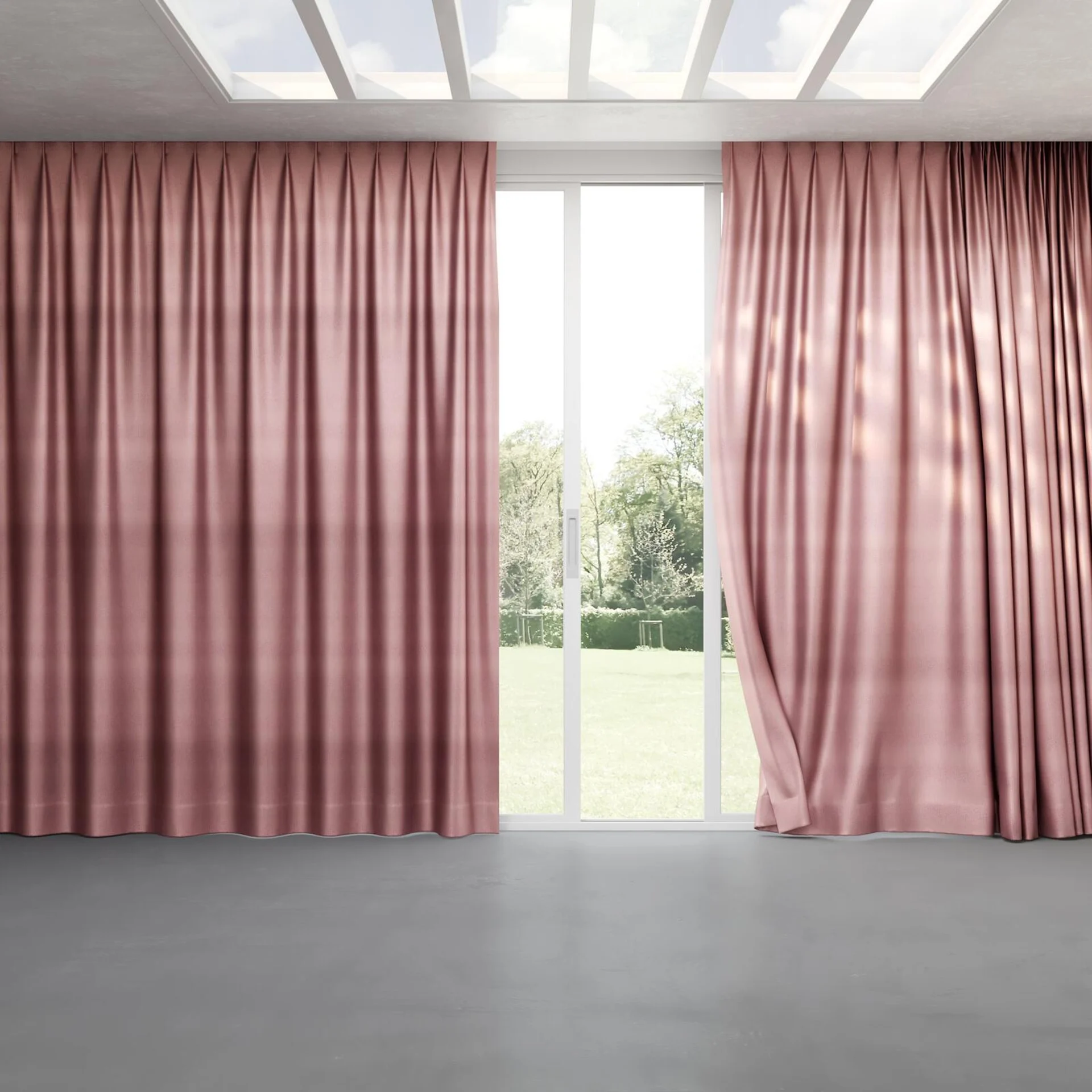 Full view of Glint Port, pinch pleat