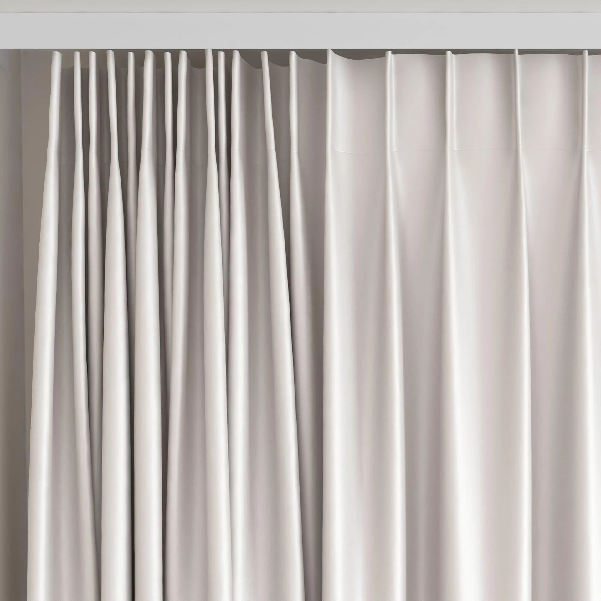 Top view of Sleek Crystal, on curtain rail