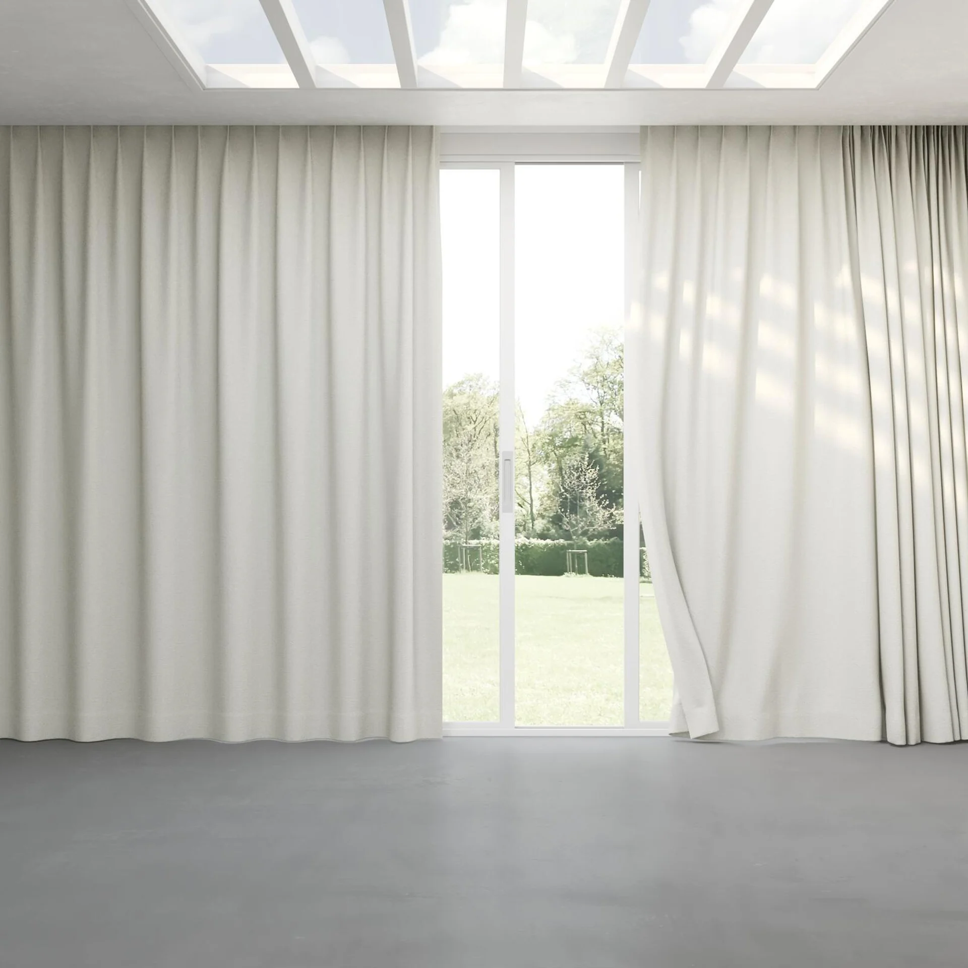 Full view of Obi Stonewash Willow, pinch pleat