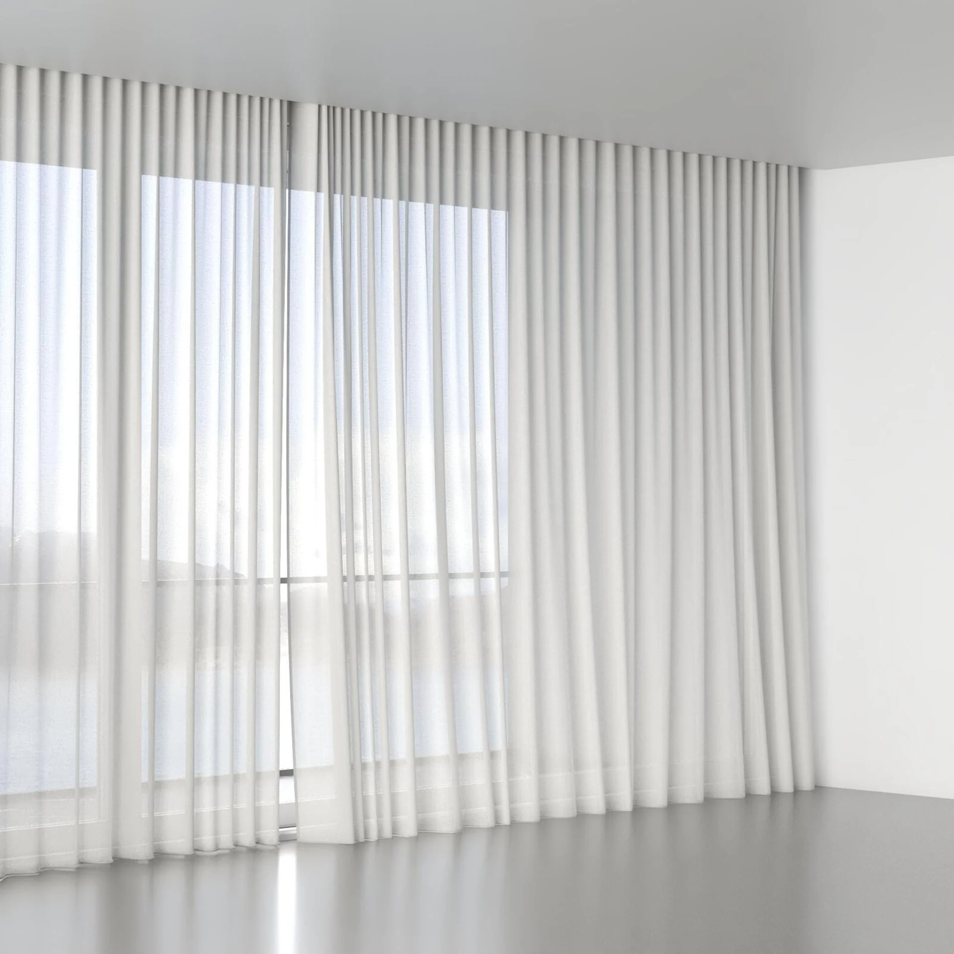 Full view of Origami Mist, wave pleat