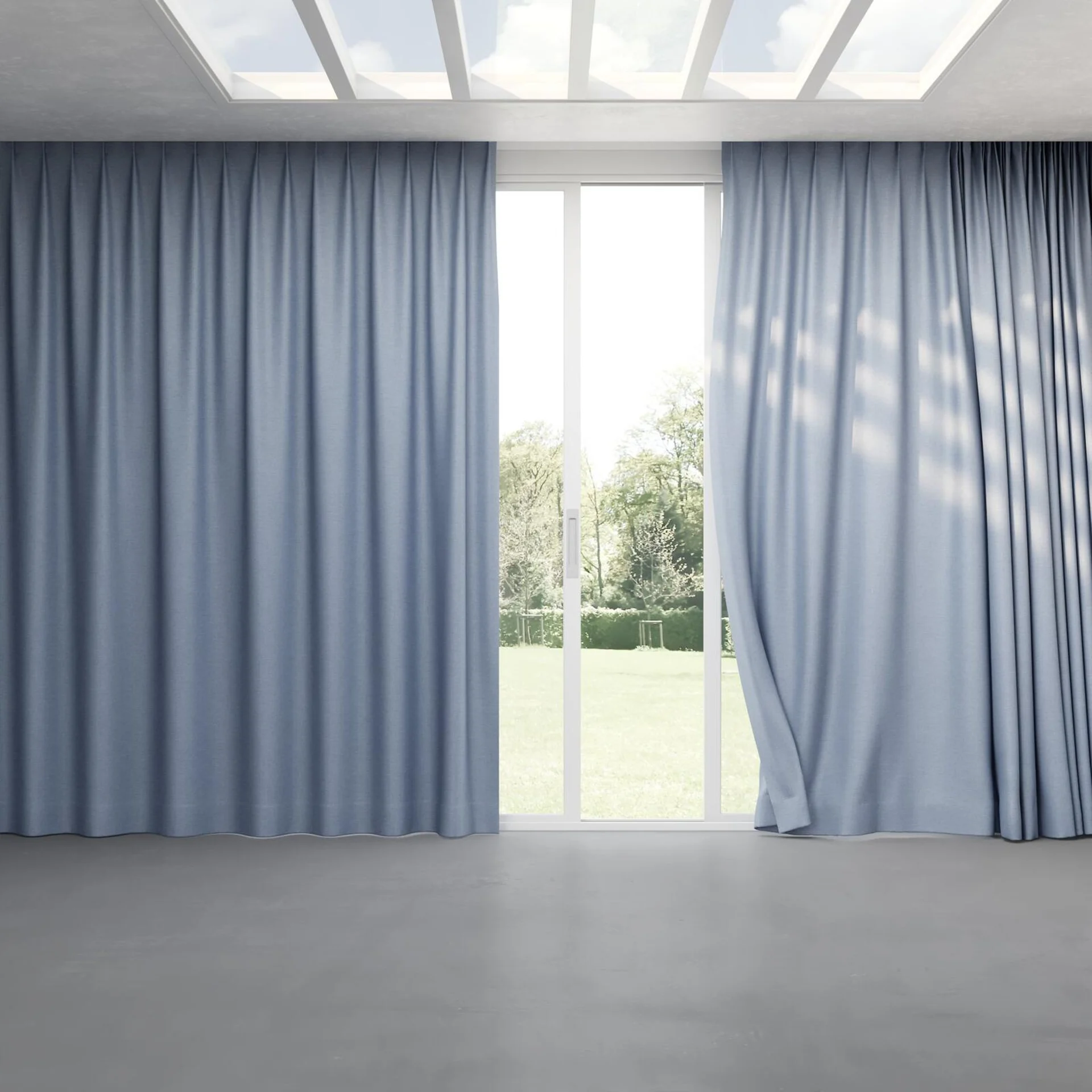 Full view of Bravo Delft, pinch pleat
