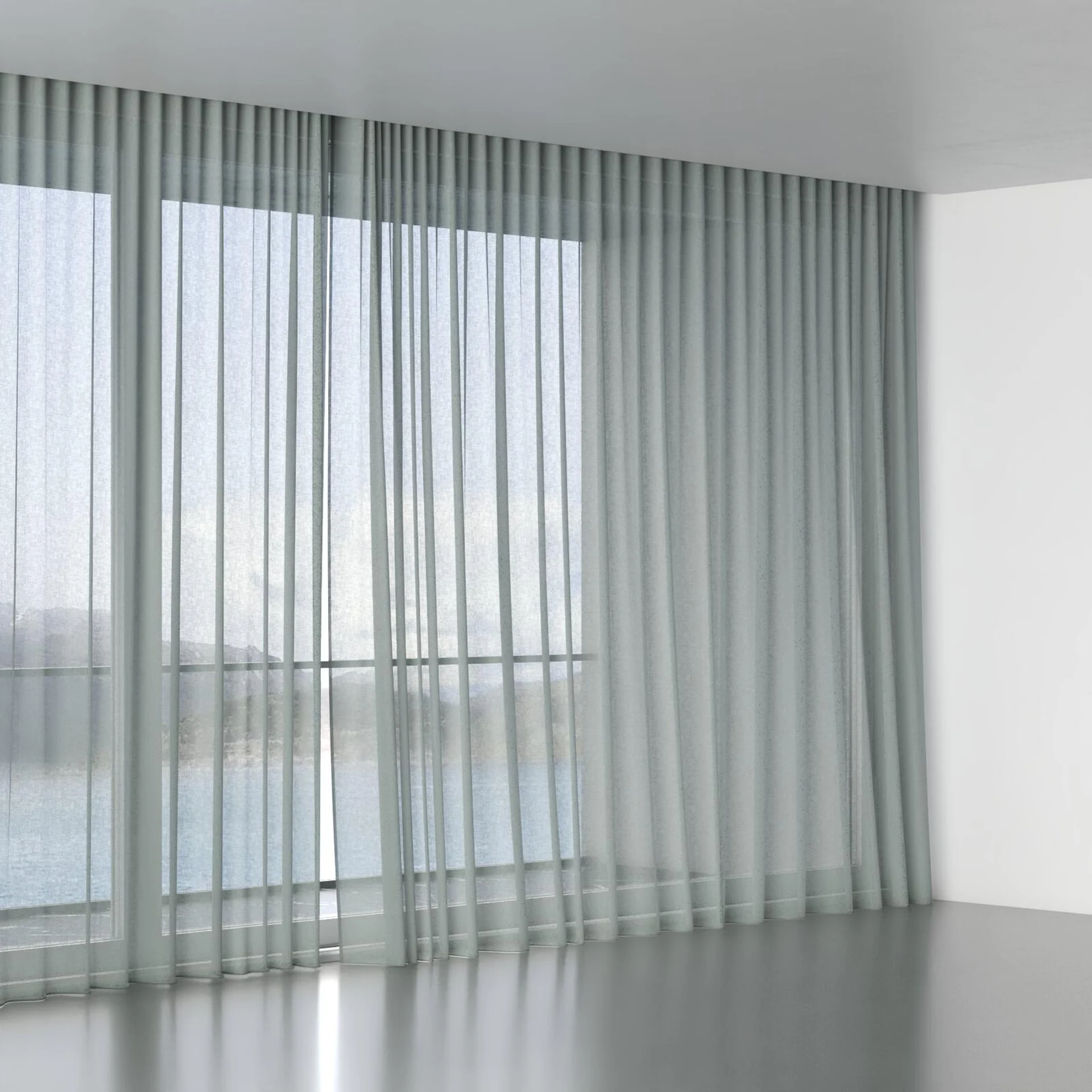 Full view of Elevate Sage, wave pleat
