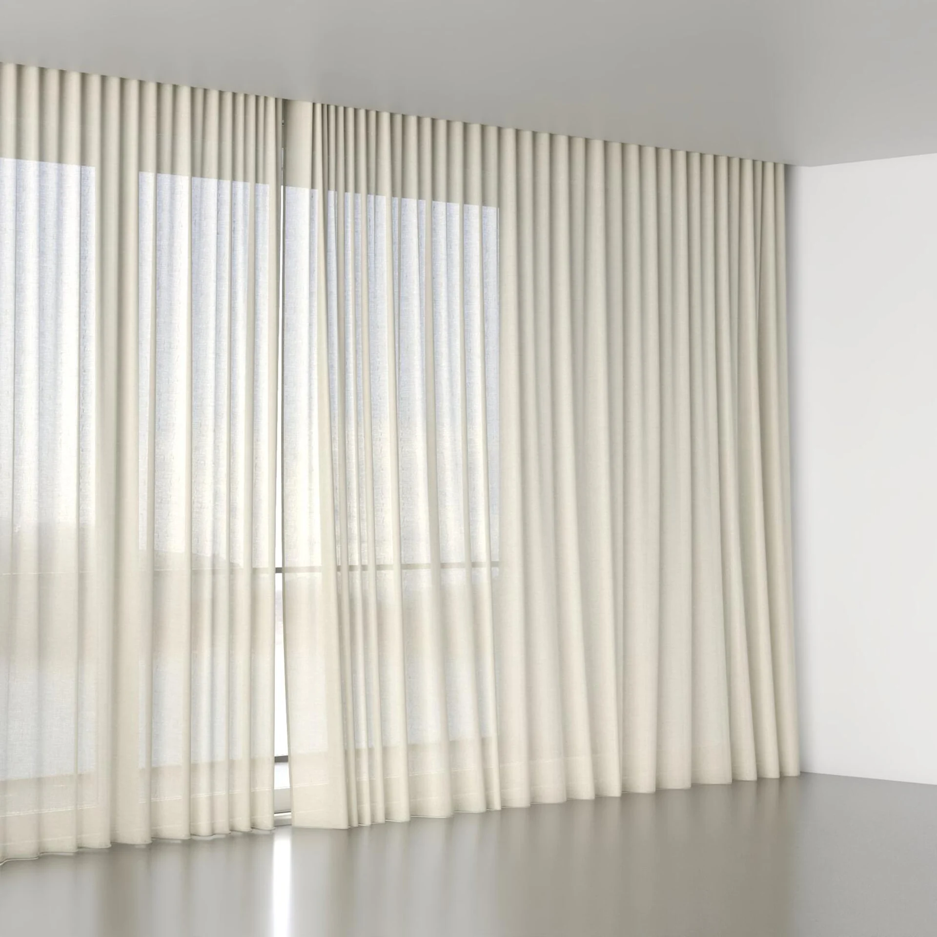 Full view of Arcadia Marzipan, wave pleat