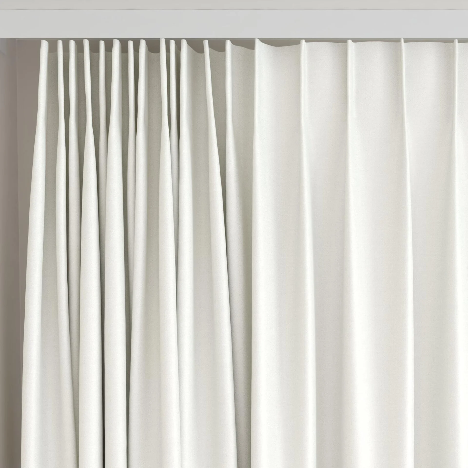 Top view of Eclipse Blackout Pearl, on curtain rail