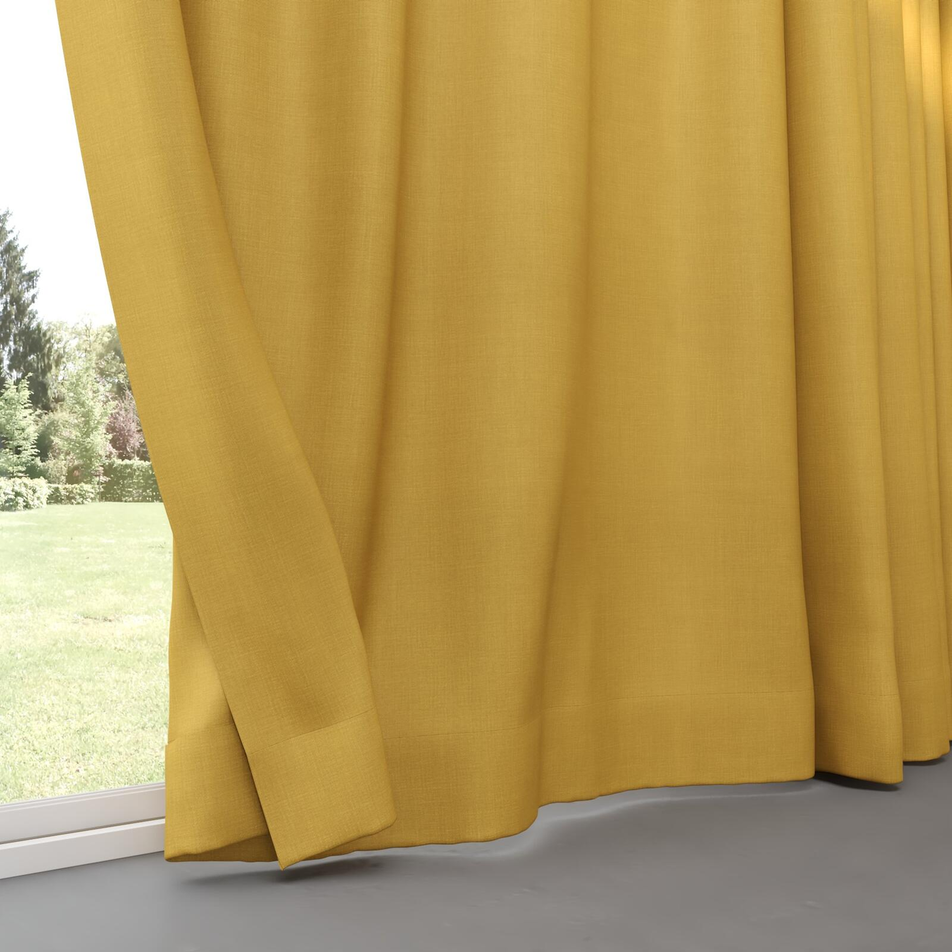 Bottom view of Loci Dim Out Gold, pinch pleat