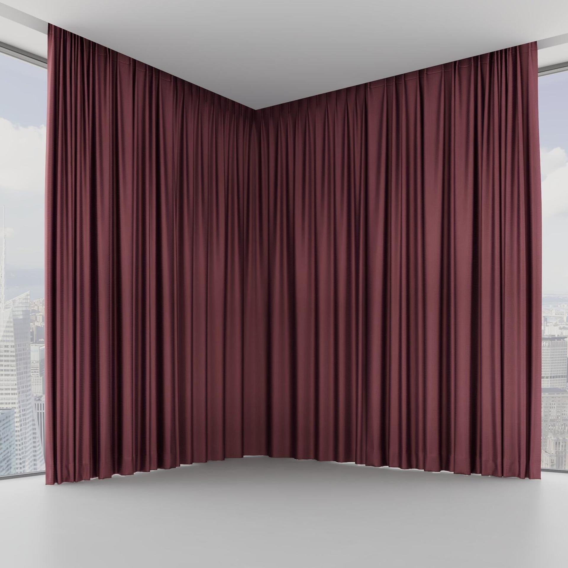 Front view of Remain Aubergine, on hidden rail