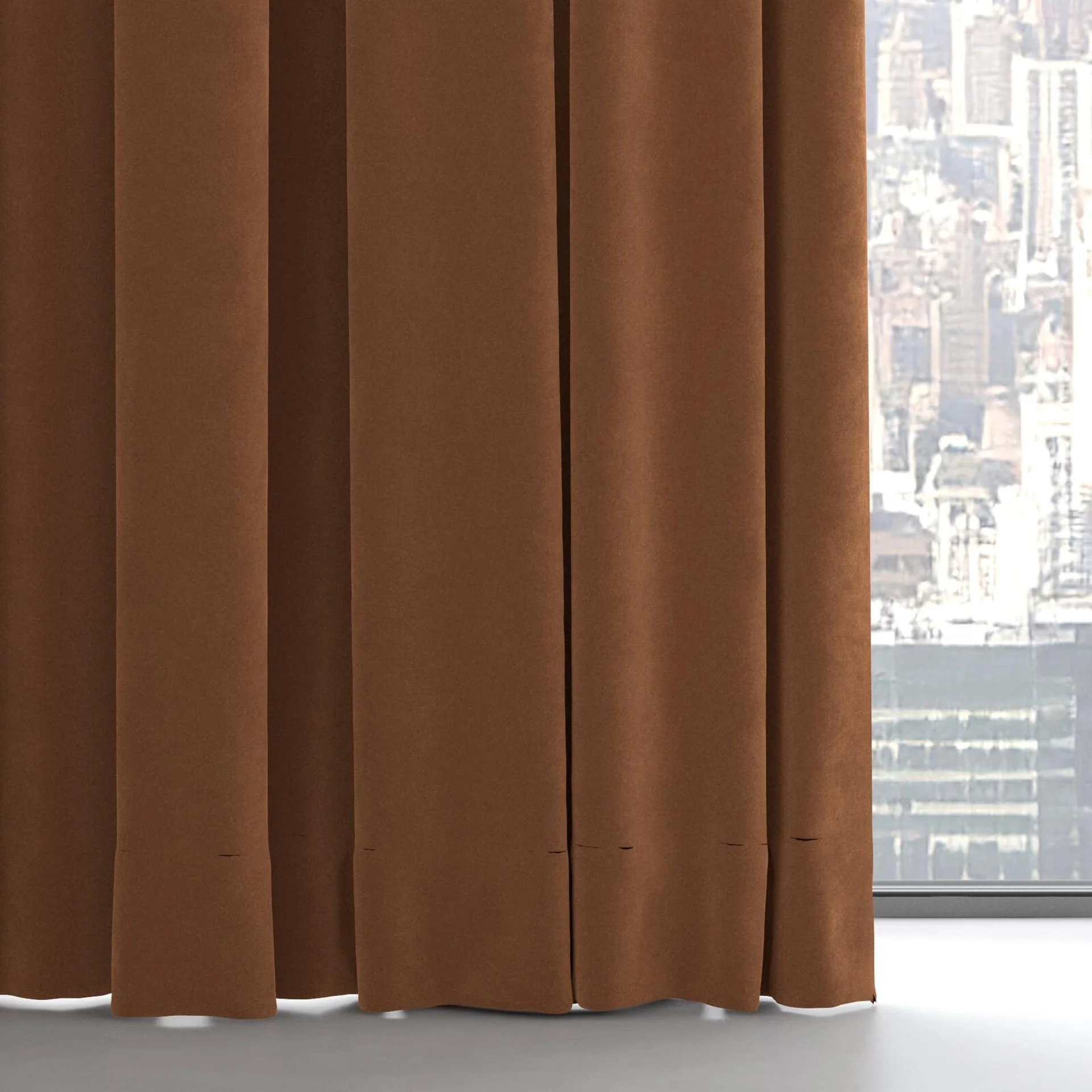 Bottom view of Lux Velvet Nut 8401, on hidden rail