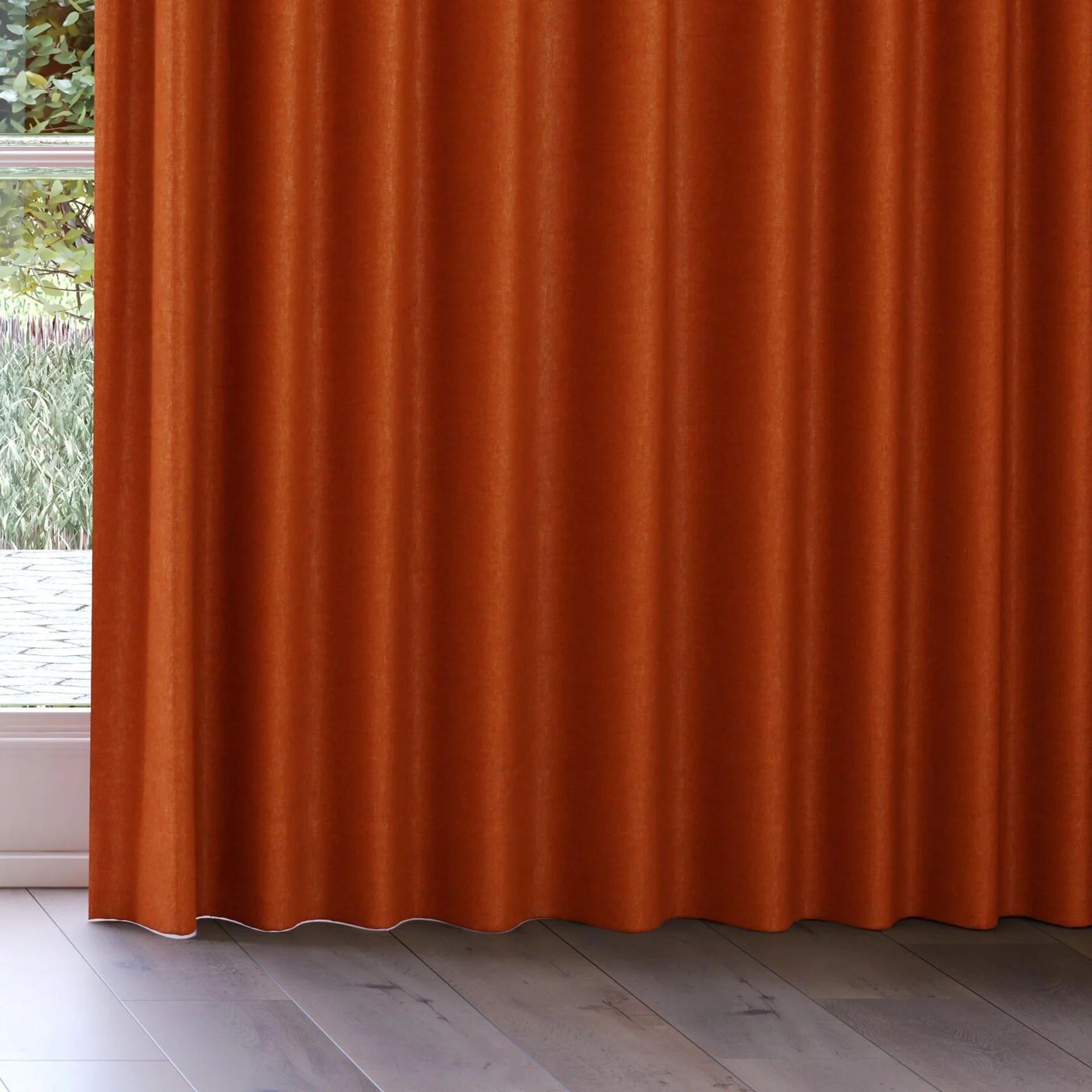 Bottom view of Drama Brick, on curtain rail
