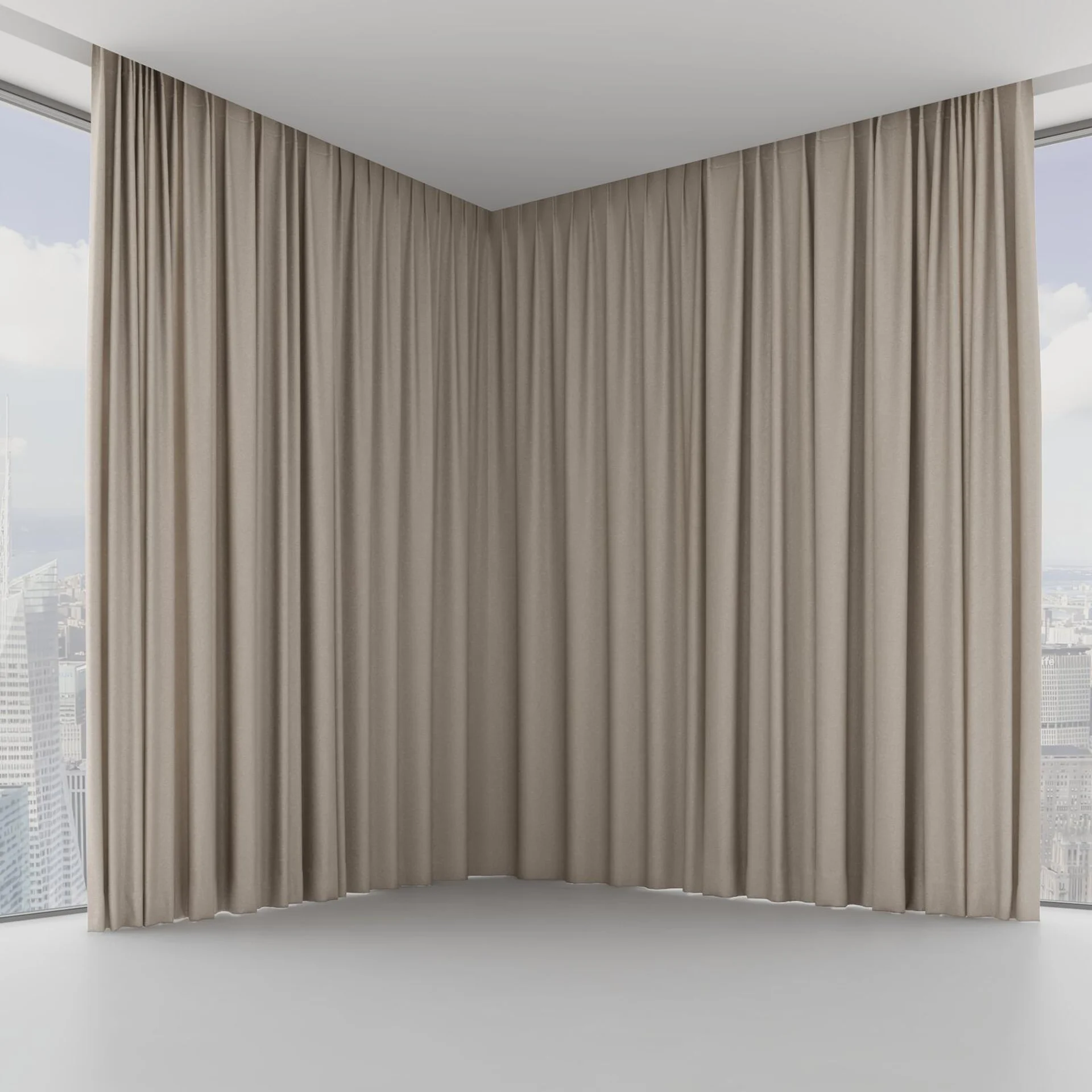 Front view of Recharge Linen, on hidden rail