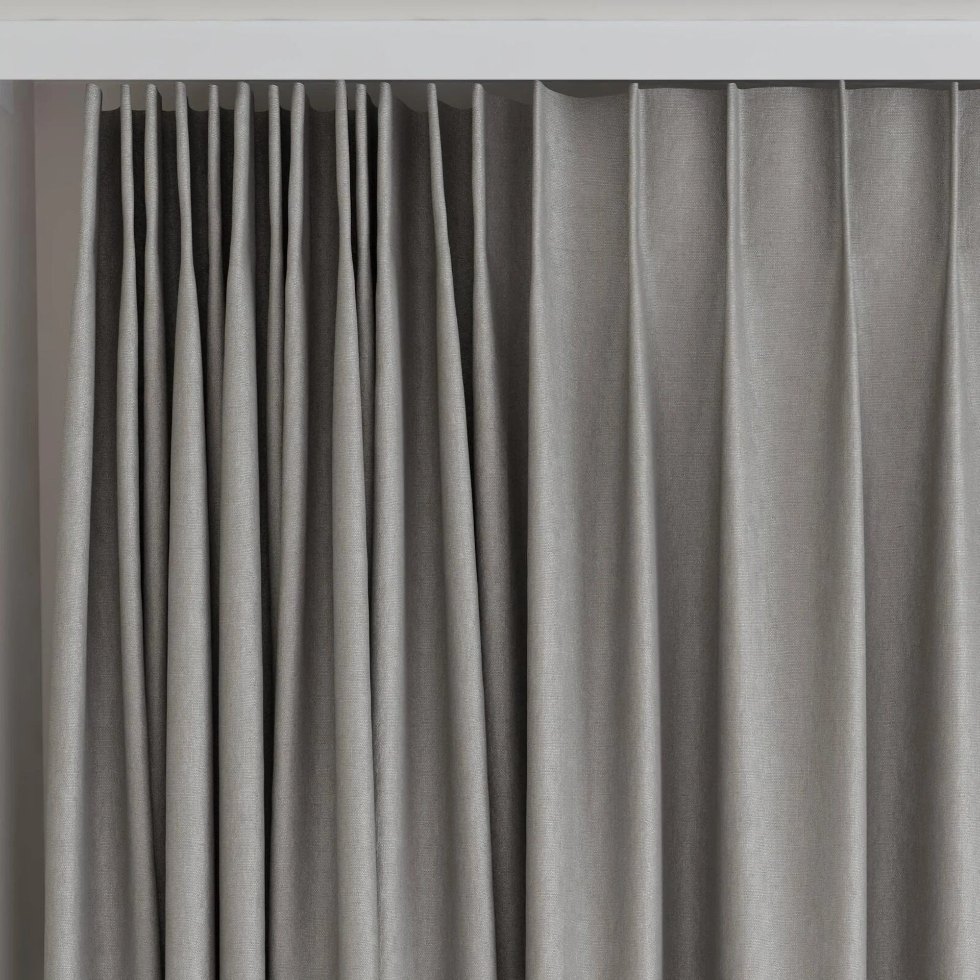 Top view of Eternal Aluminium, on curtain rail