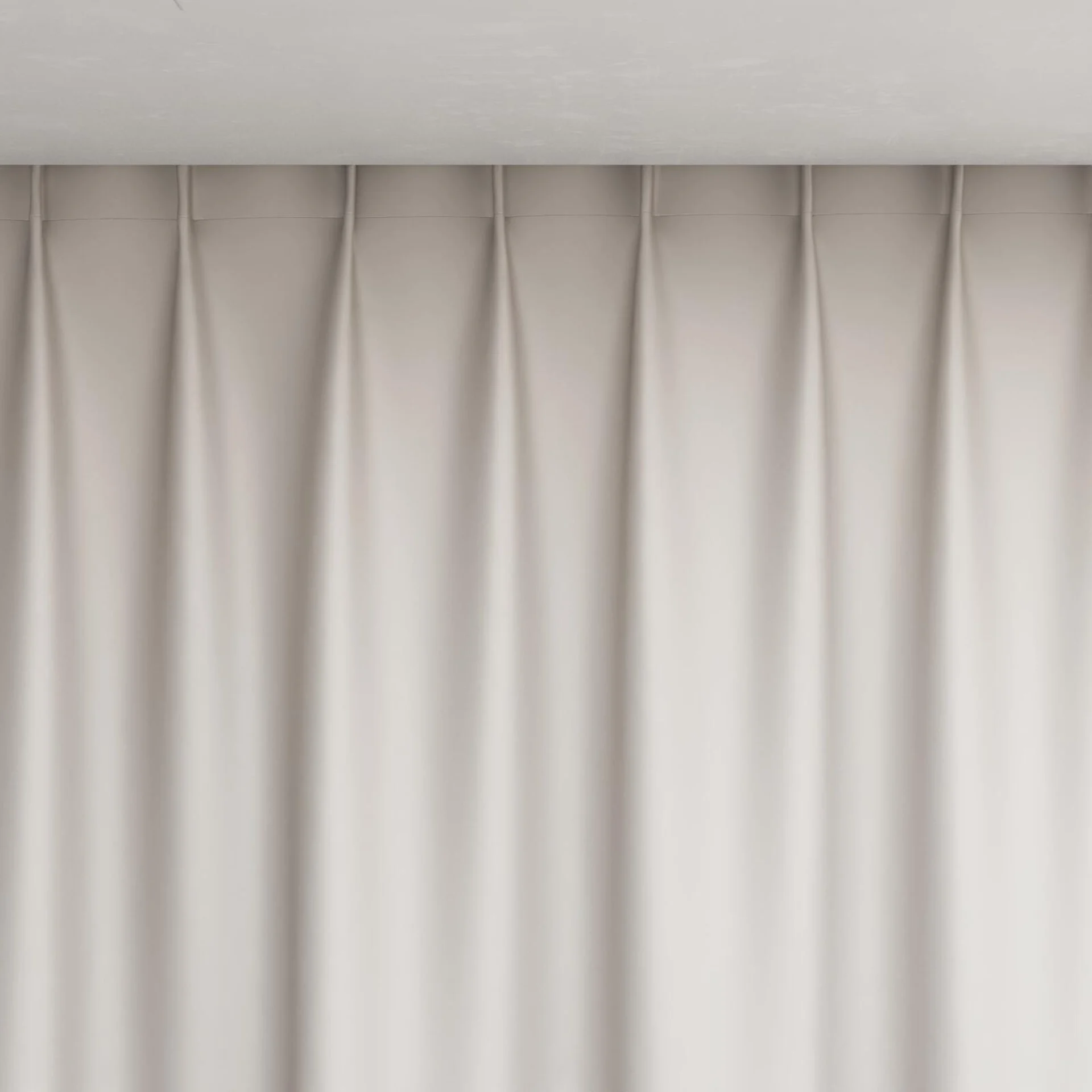 Top view of Sleek Crystal, pinch pleat