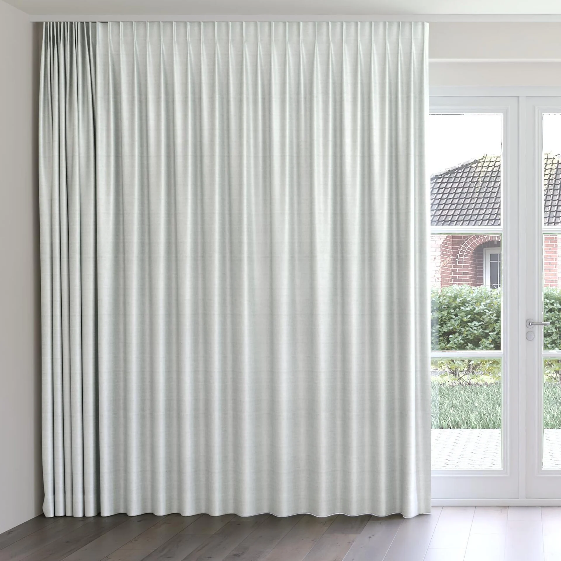 Front view of Zircon Angel, on curtain rail