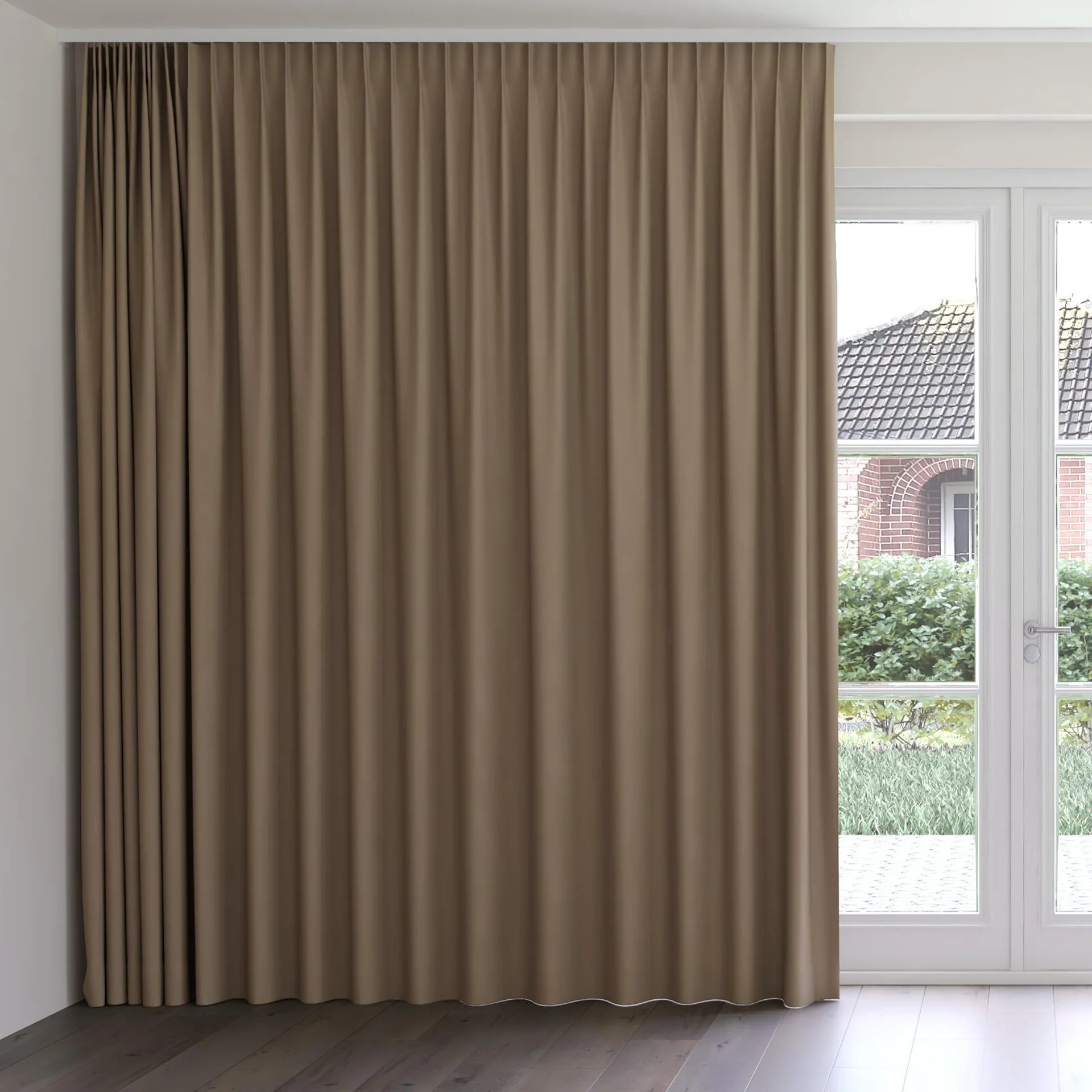 Front view of Vela Fungi, on curtain rail