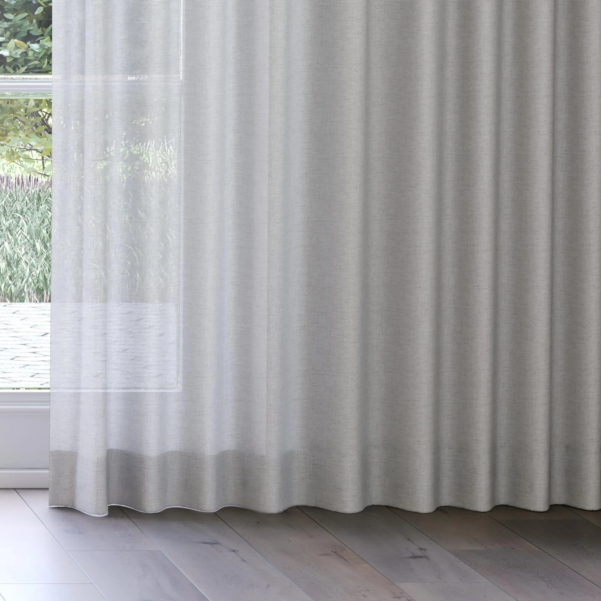 Bottom view of Rava Stucco, on curtain rail