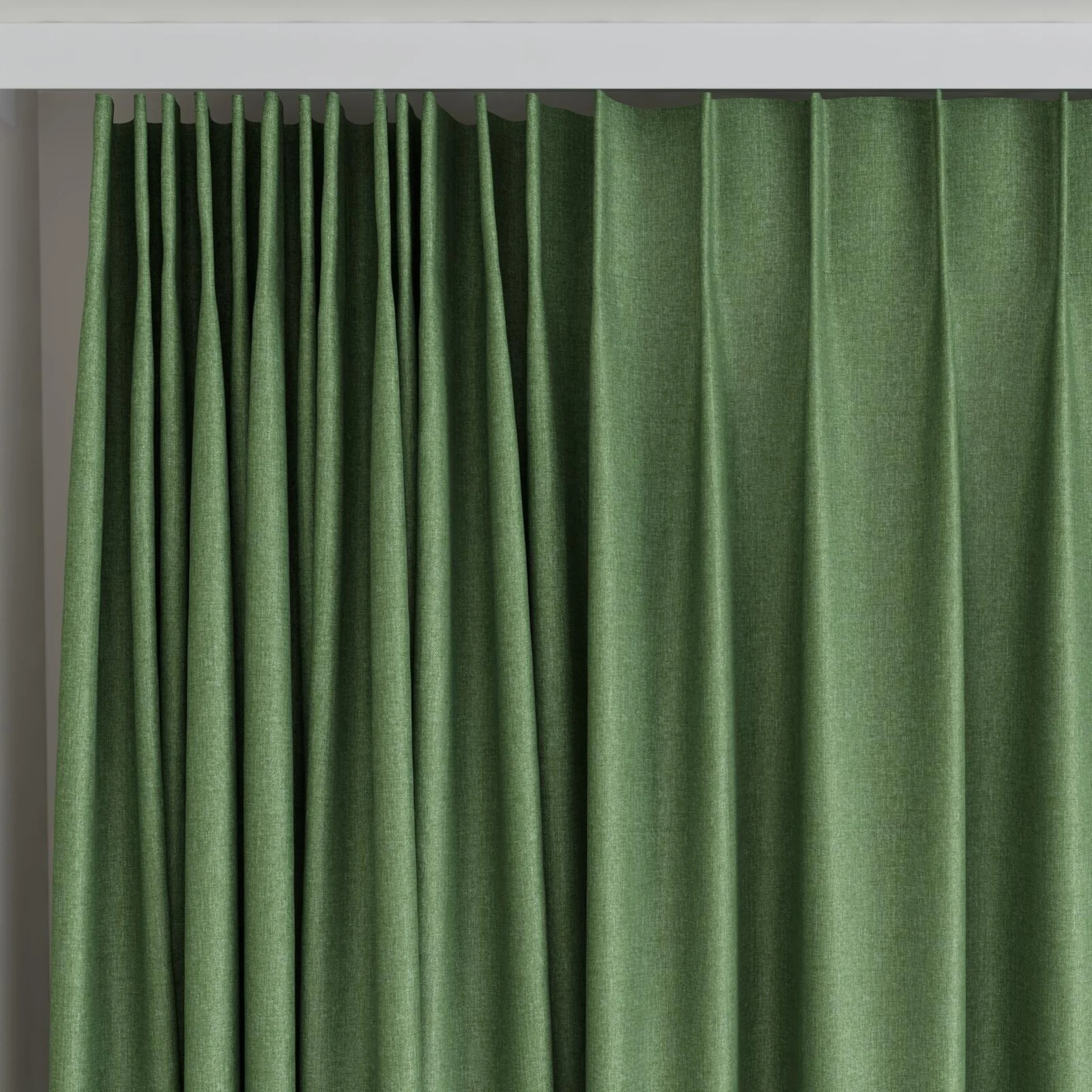 Top view of Kidglove Moss, on curtain rail