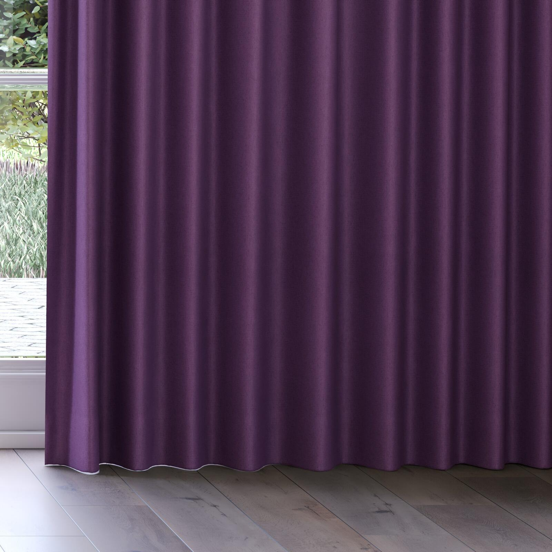 Bottom view of Liberate Grape, on curtain rail